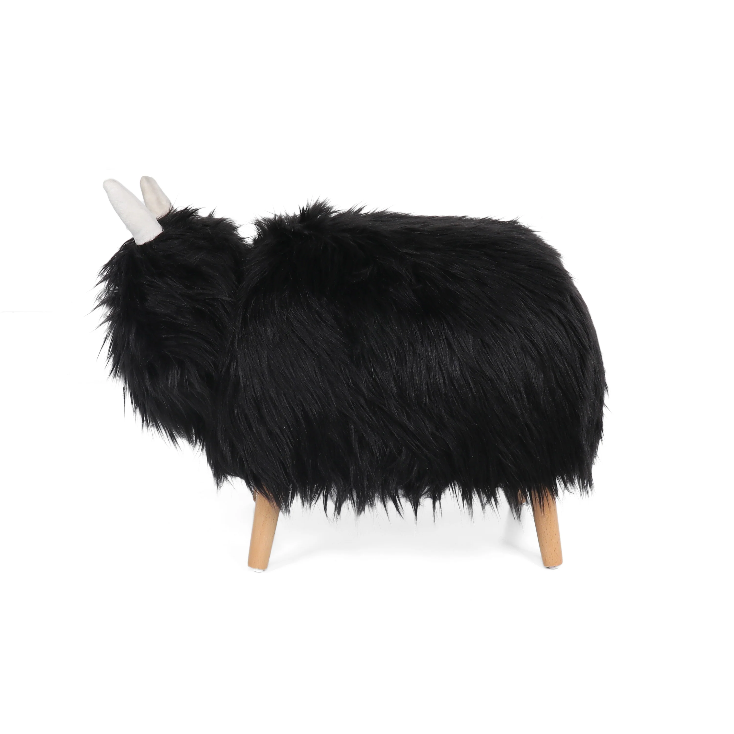 Kamla Furry Yak Ottoman - furnishings