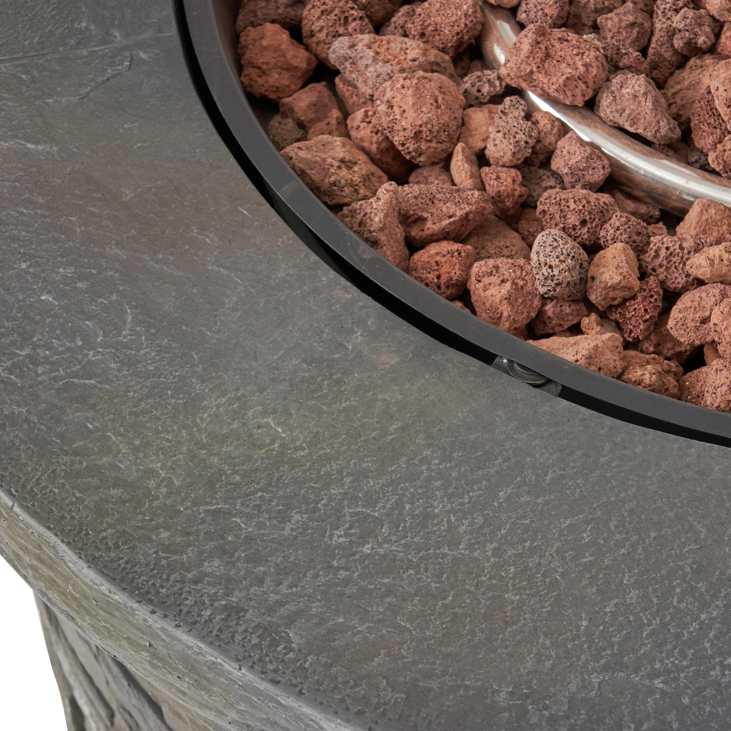 Arlana Outdoor 40,000 BTU Lightweight Concrete Circular Fire Pit - furnishings