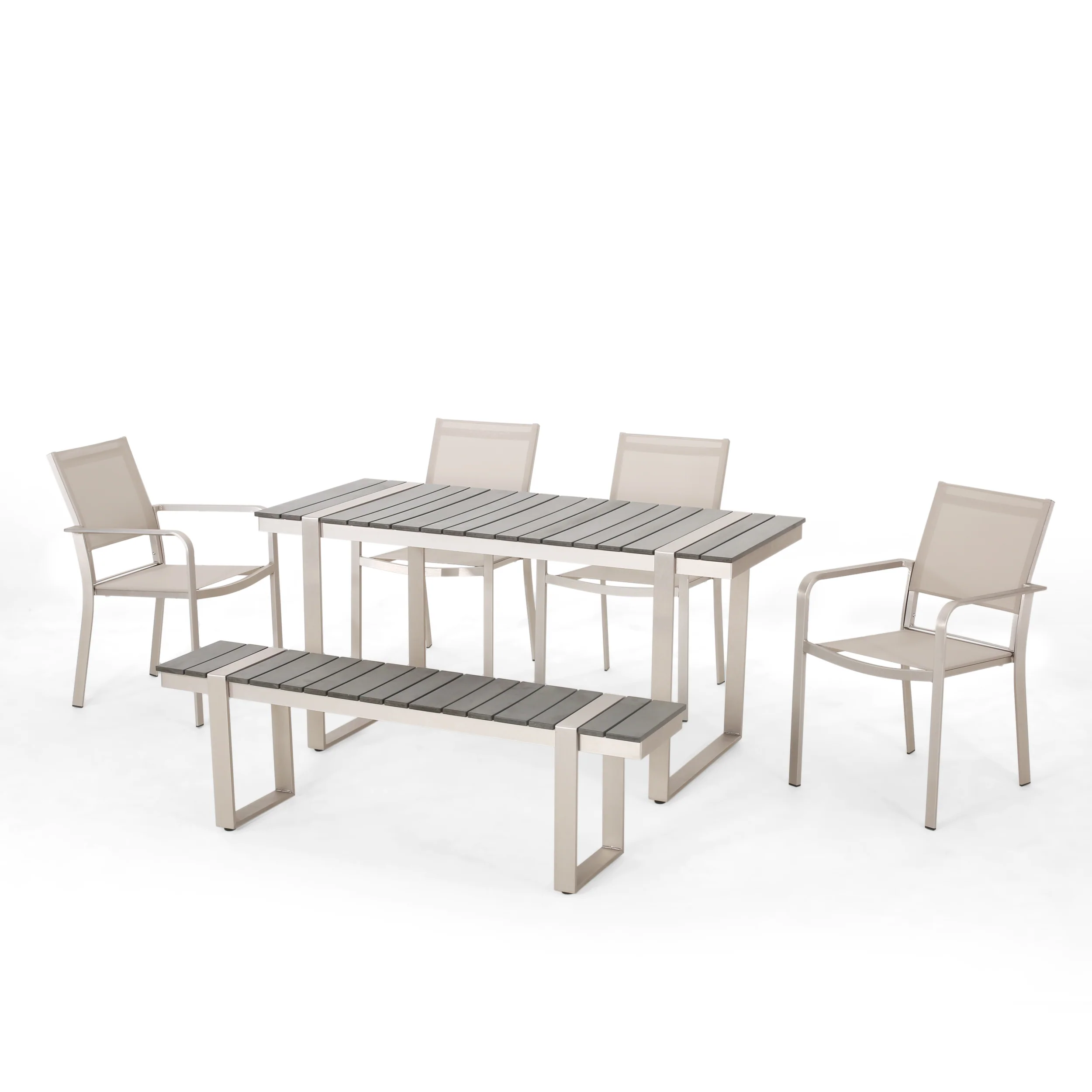 Watts Outdoor 6 Piece Aluminum Dining Set - furnishings
