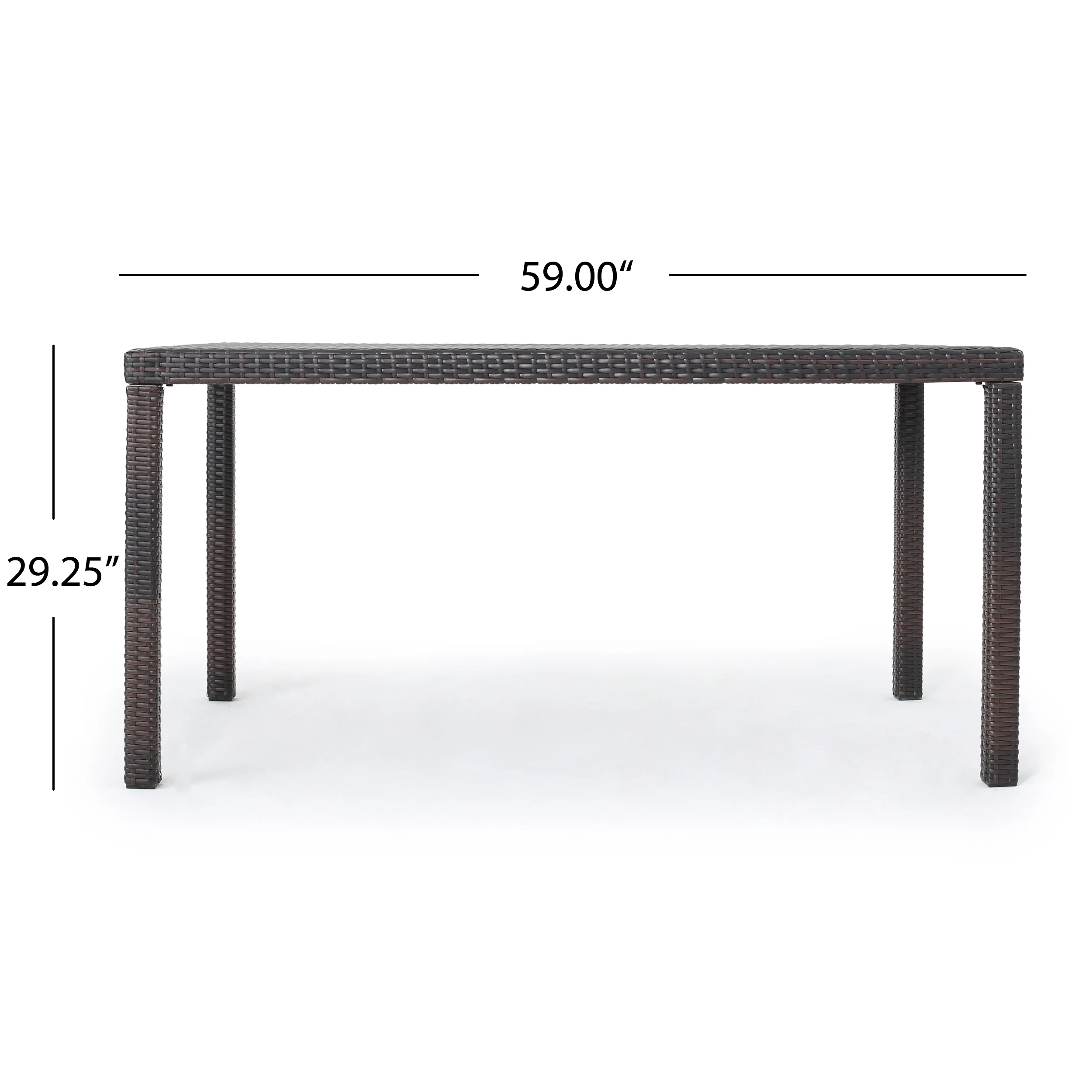 Edene Outdoor 7-piece Wicker Rectangular Dining Set - furnishings