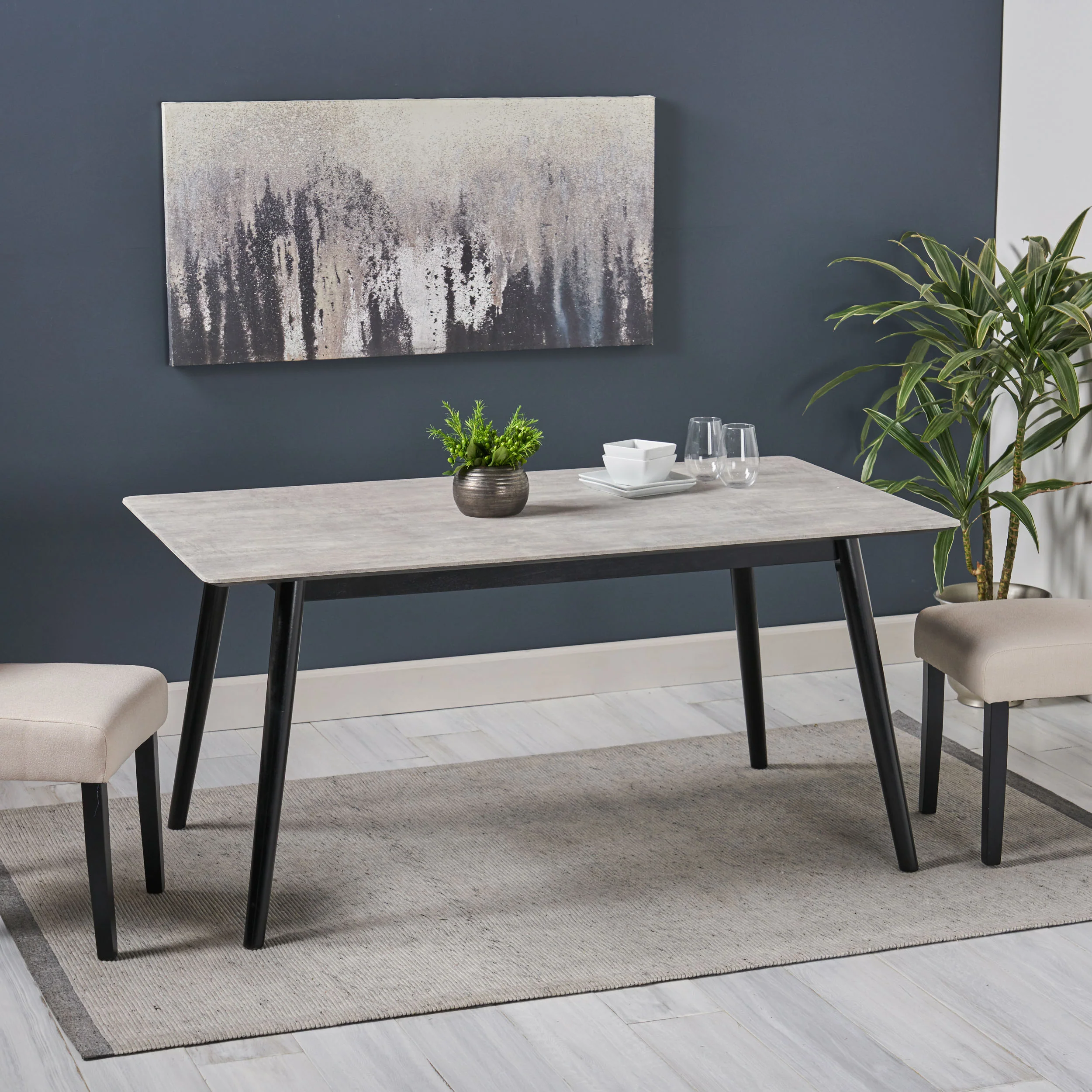 Elmira Modern Resin Dining Table - furnishings