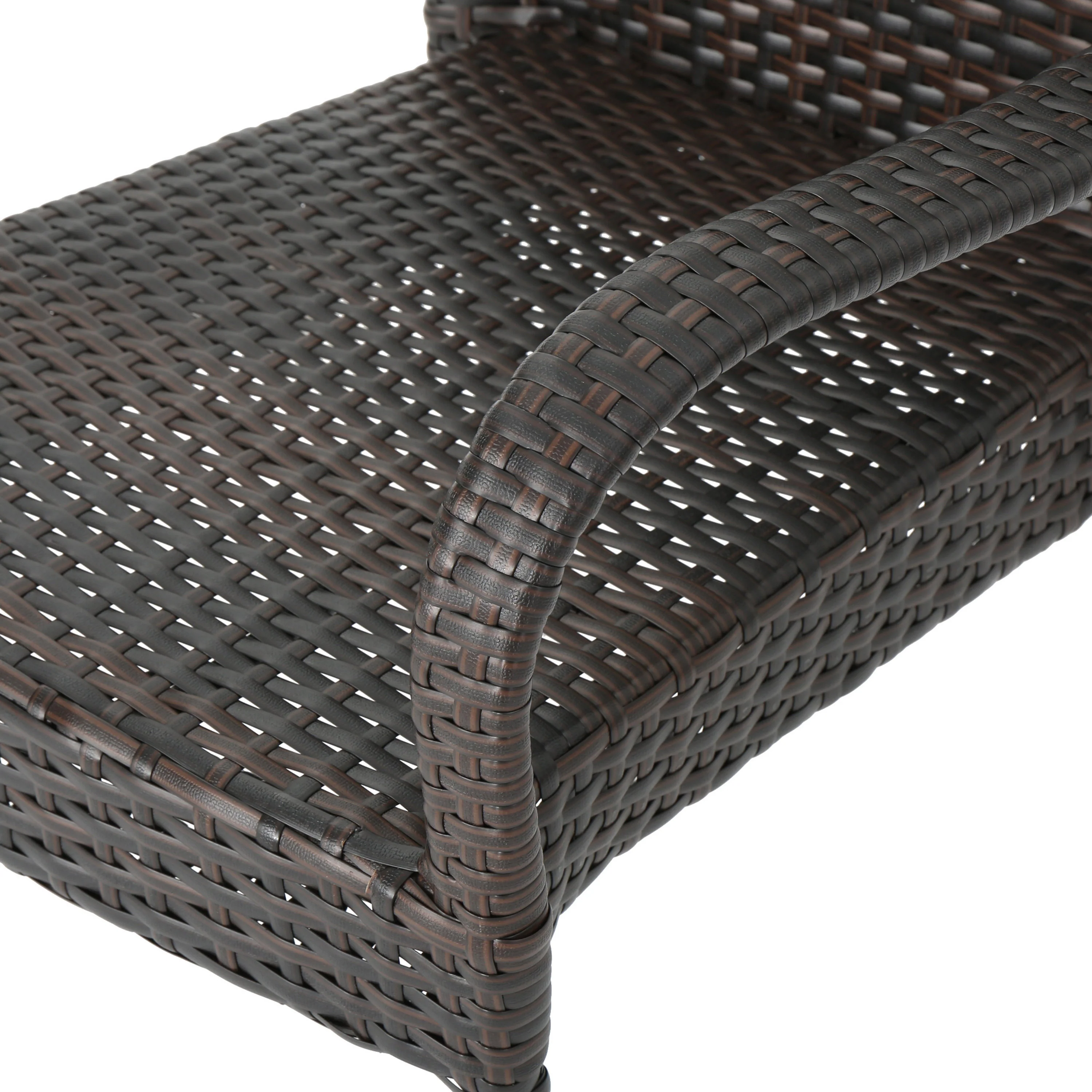Amaryllis Outdoor 6 Piece Wicker Dining Set with Concrete Table and Bench - furnishings