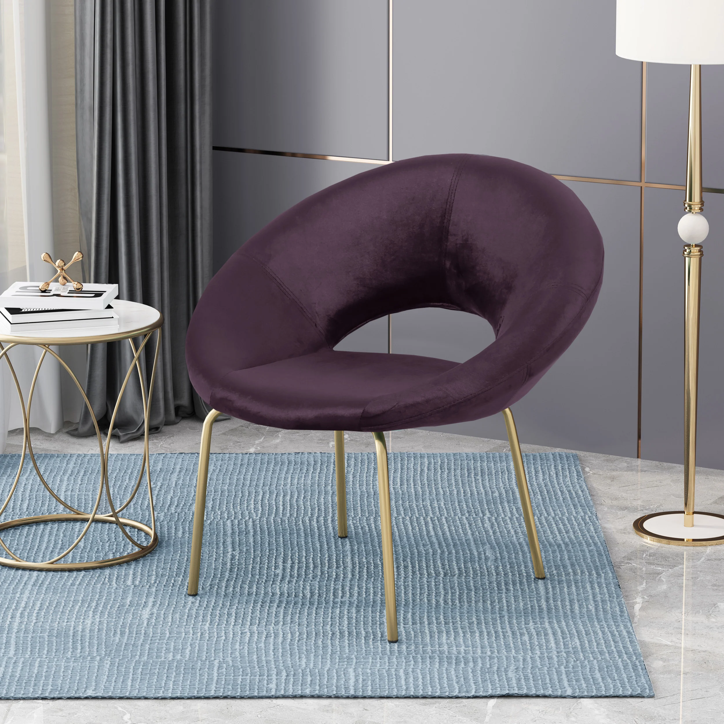 Denise Modern Glam Velvet Accent Chair - furnishings