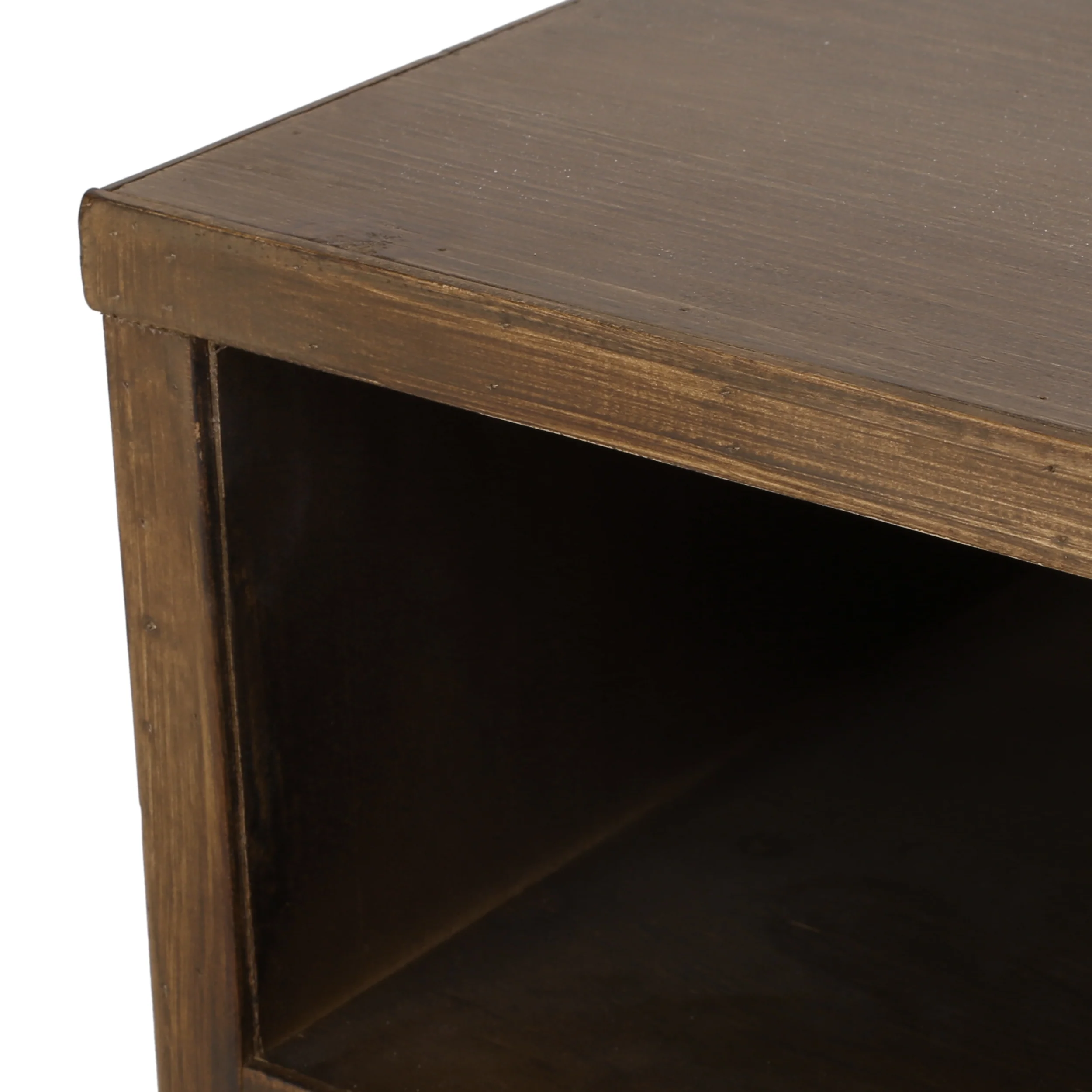 Merlack Contemporary End Table with Storage, Walnut, Natural, and Black - furnishings