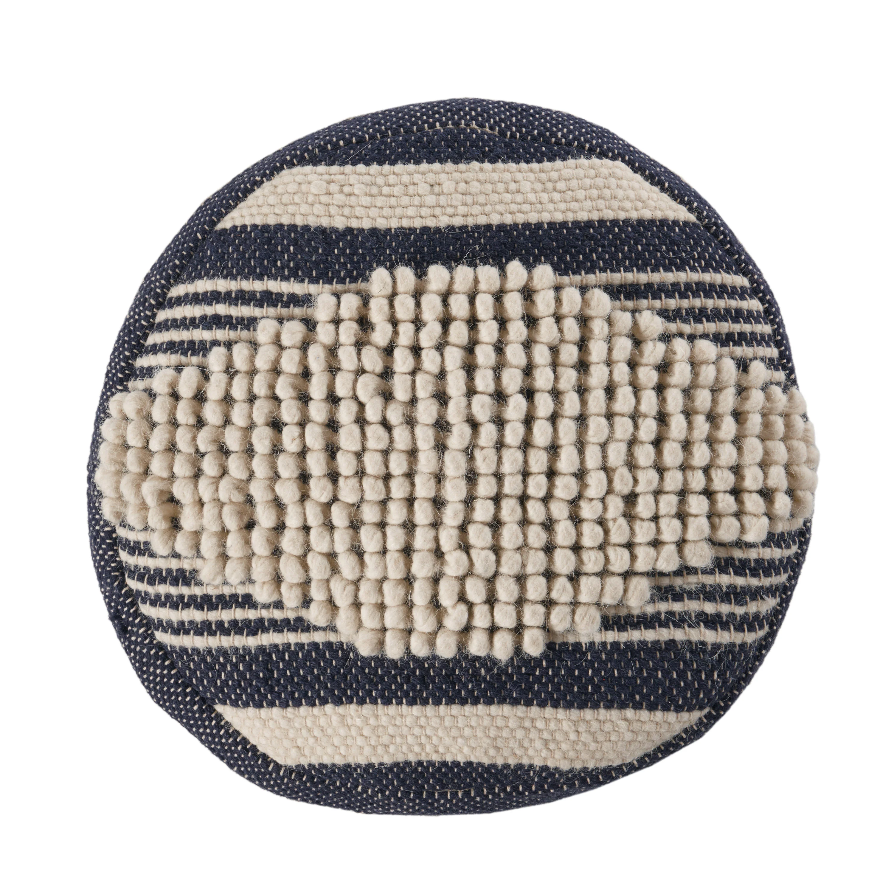 Villard Boho Handcrafted Fabric Cylinder Pouf - furnishings