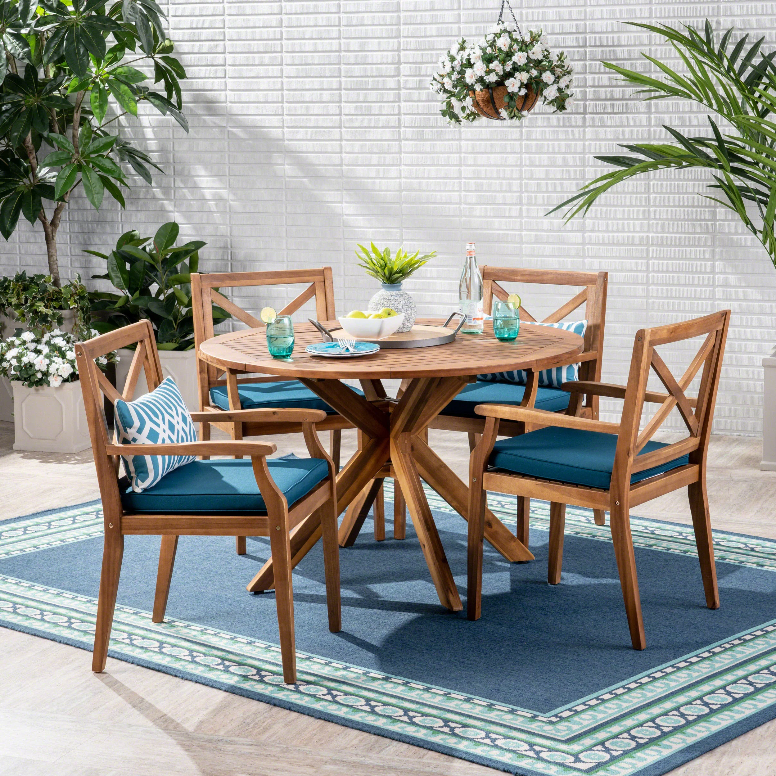 Jordan Outdoor 5 Piece Acacia Wood Dining Set - furnishings