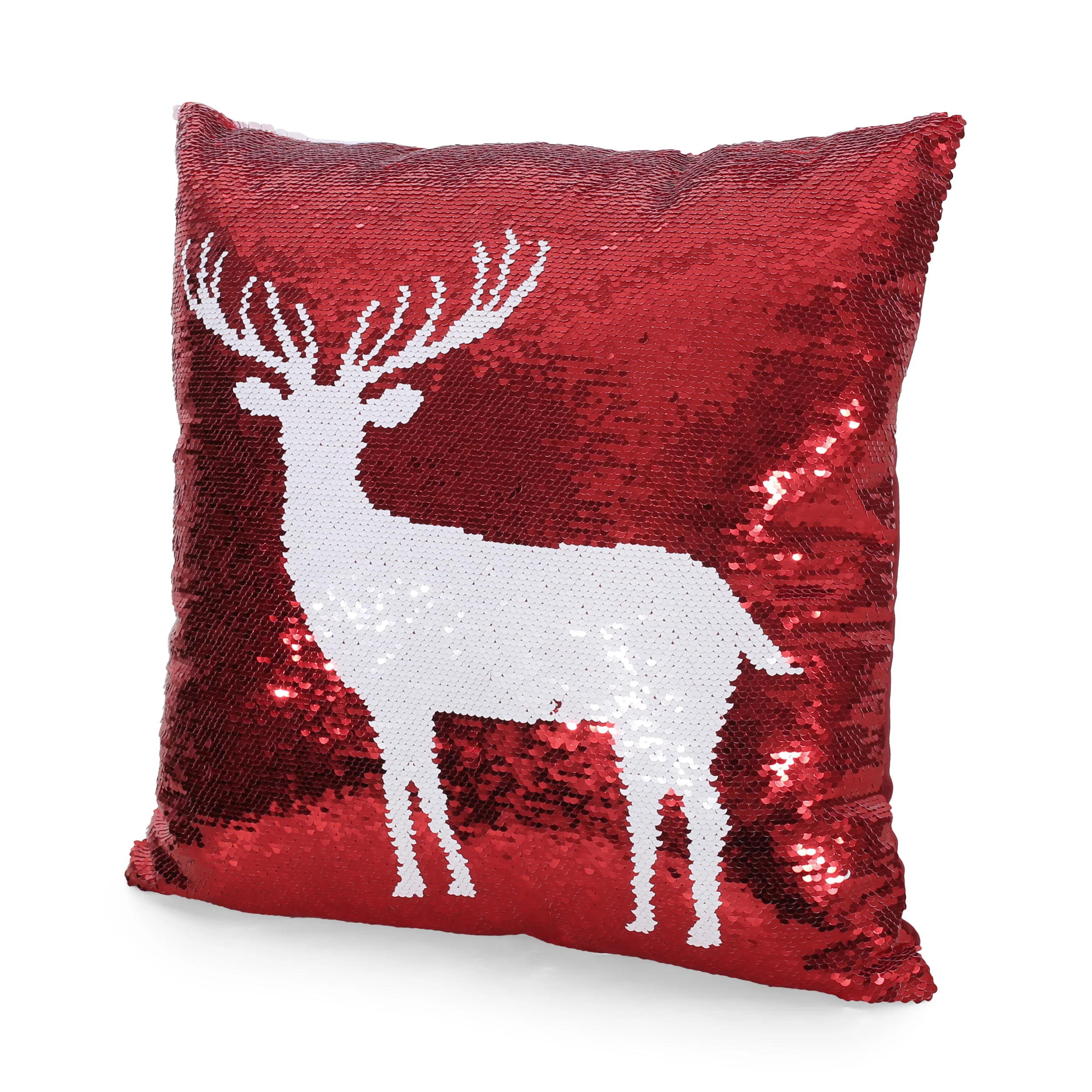 Desota Glam Sequin Christmas Throw Pillow Cover - furnishings