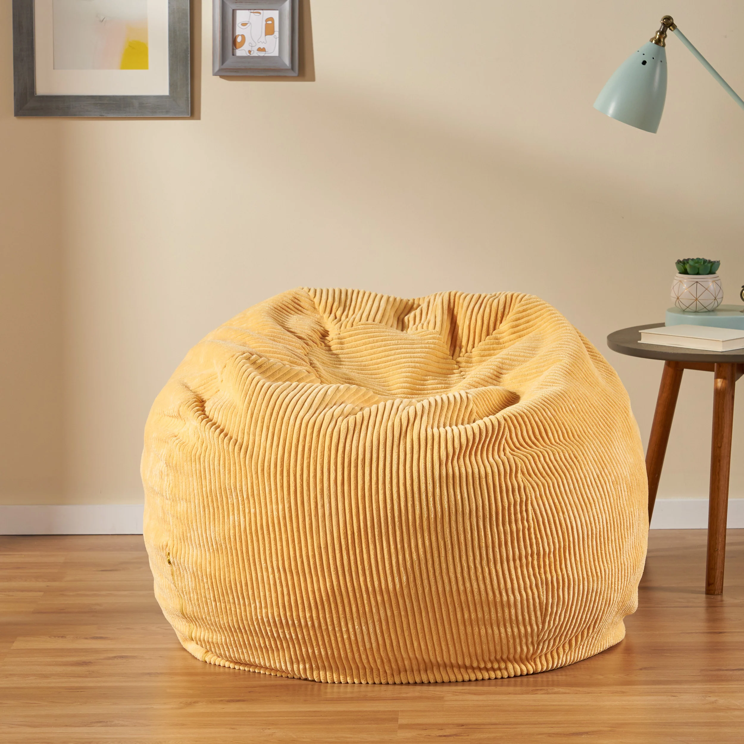 Germaine 3 Foot Modern Corduroy Beanbag - furnishings