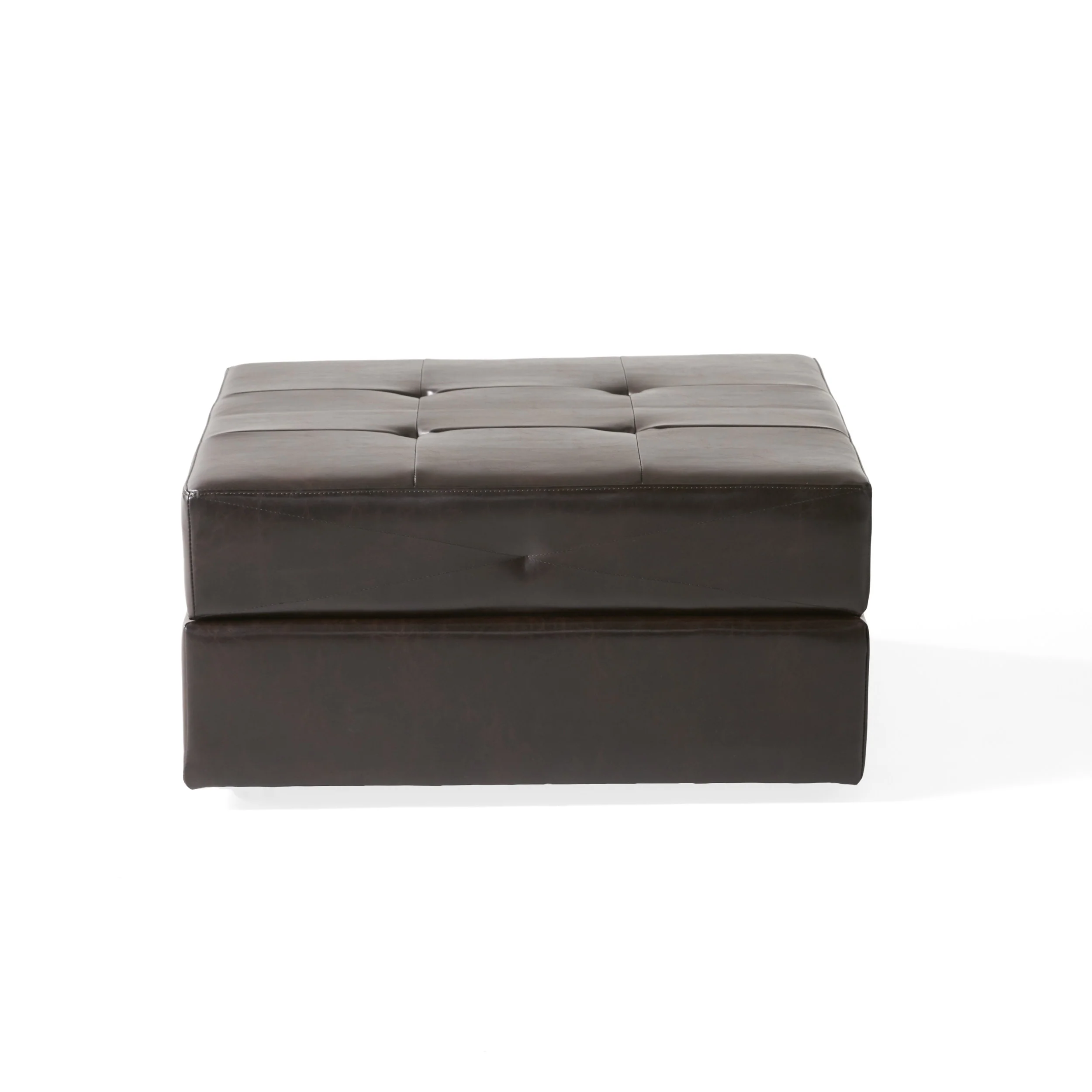 Templeton Brown Leather Storage Ottoman - furnishings