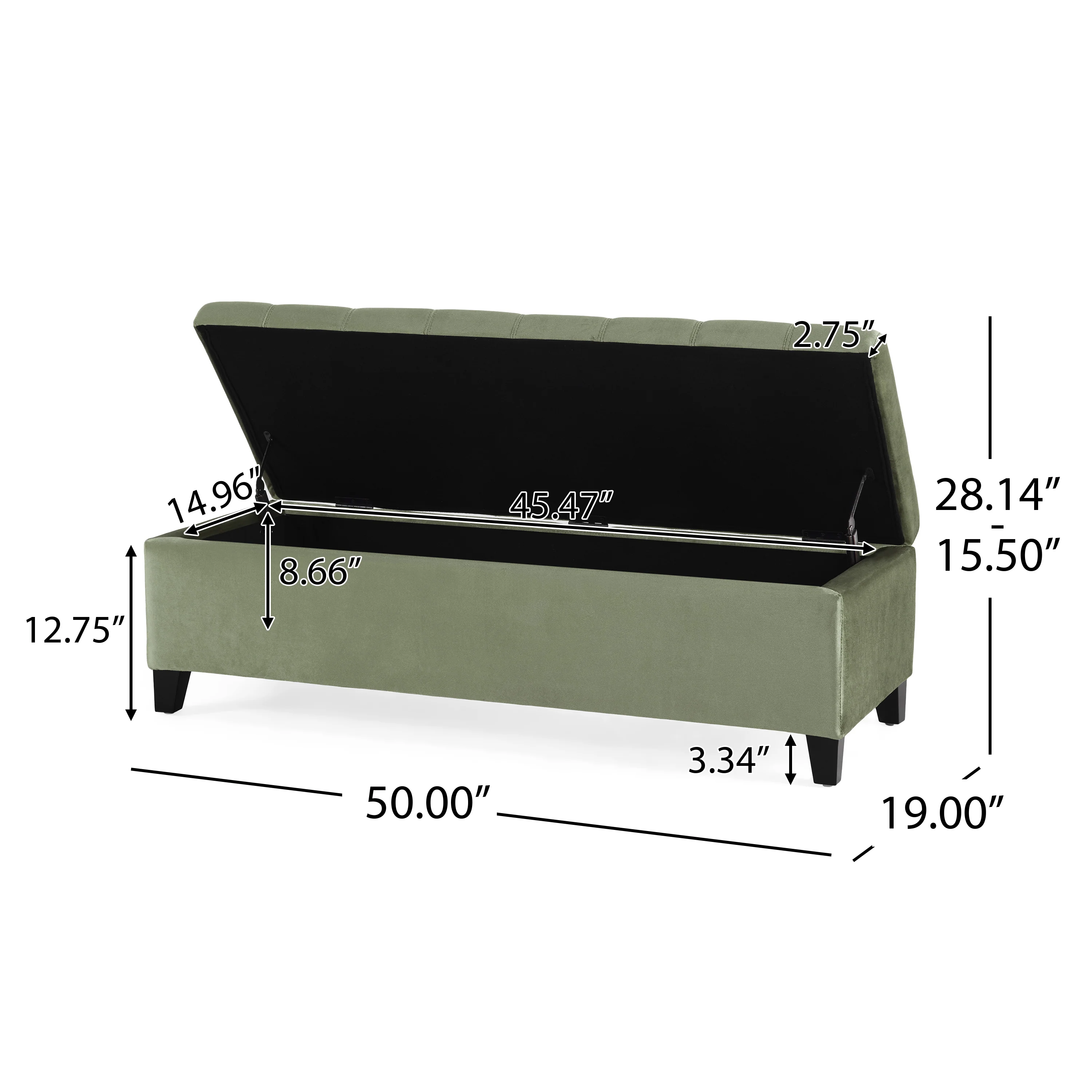 Wendover Fabric Storage Ottoman Bench - furnishings