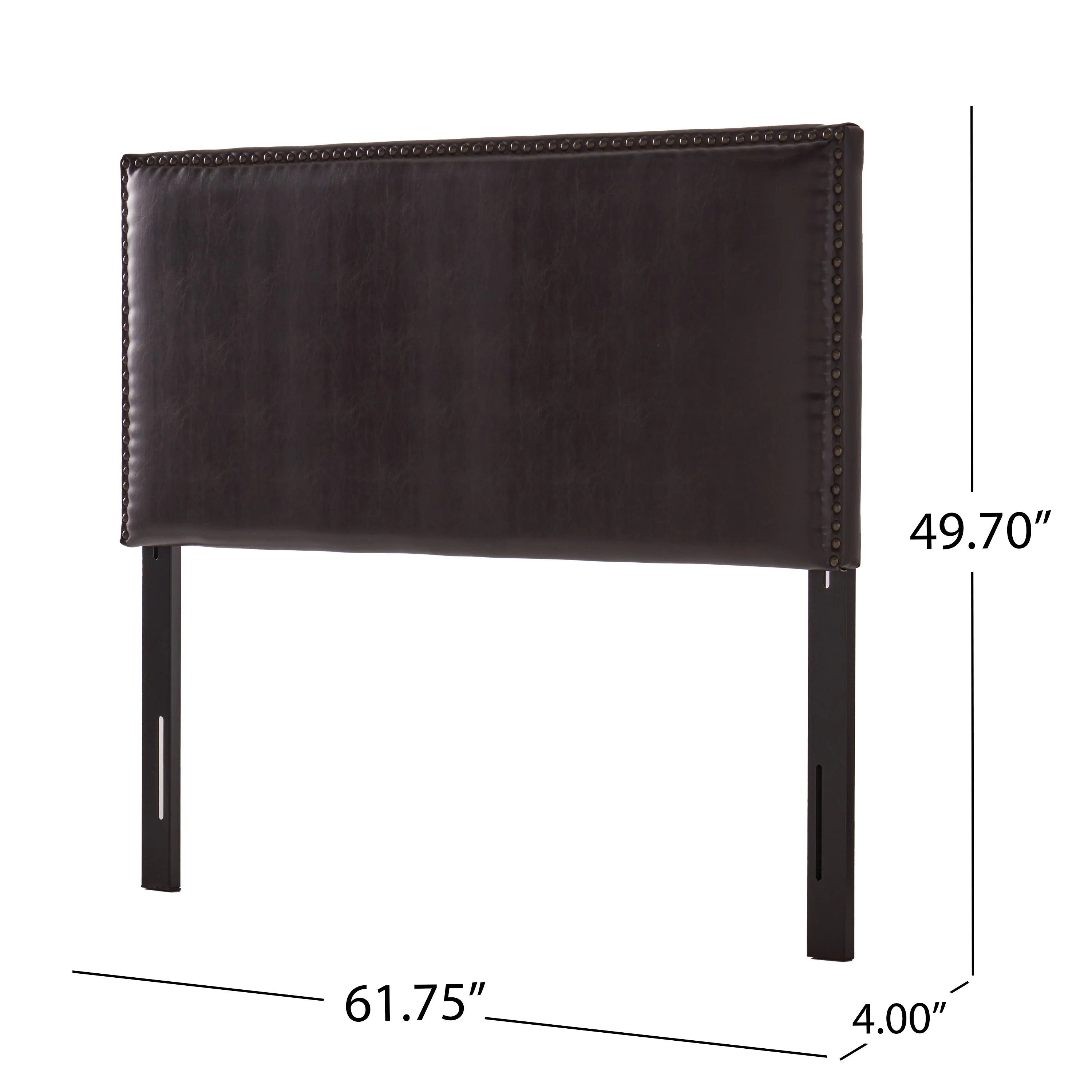 Alonzo Queen to Full Sized Brown Leather Headboard - furnishings