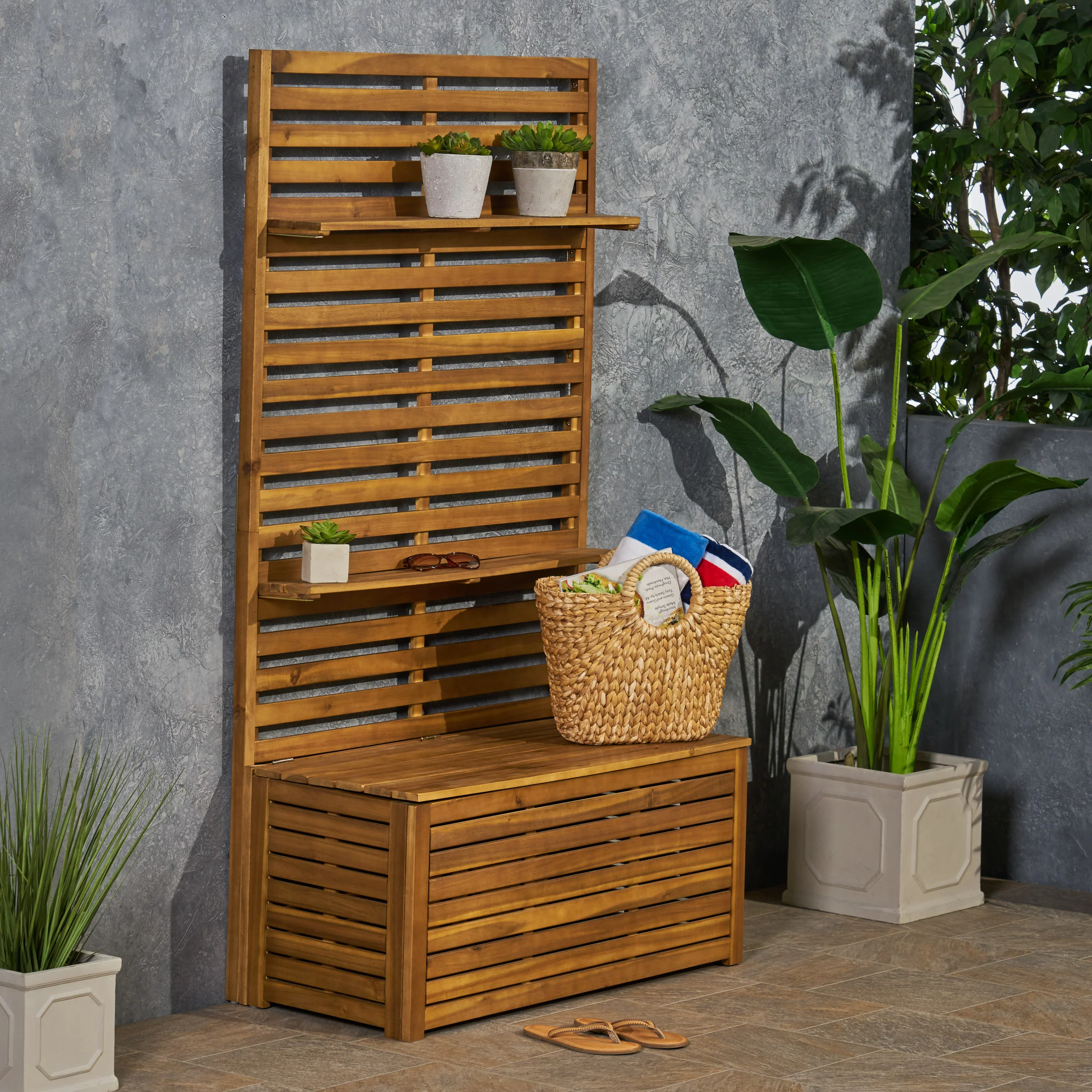 Priscilla Outdoor Wooden Hall Tree - furnishings