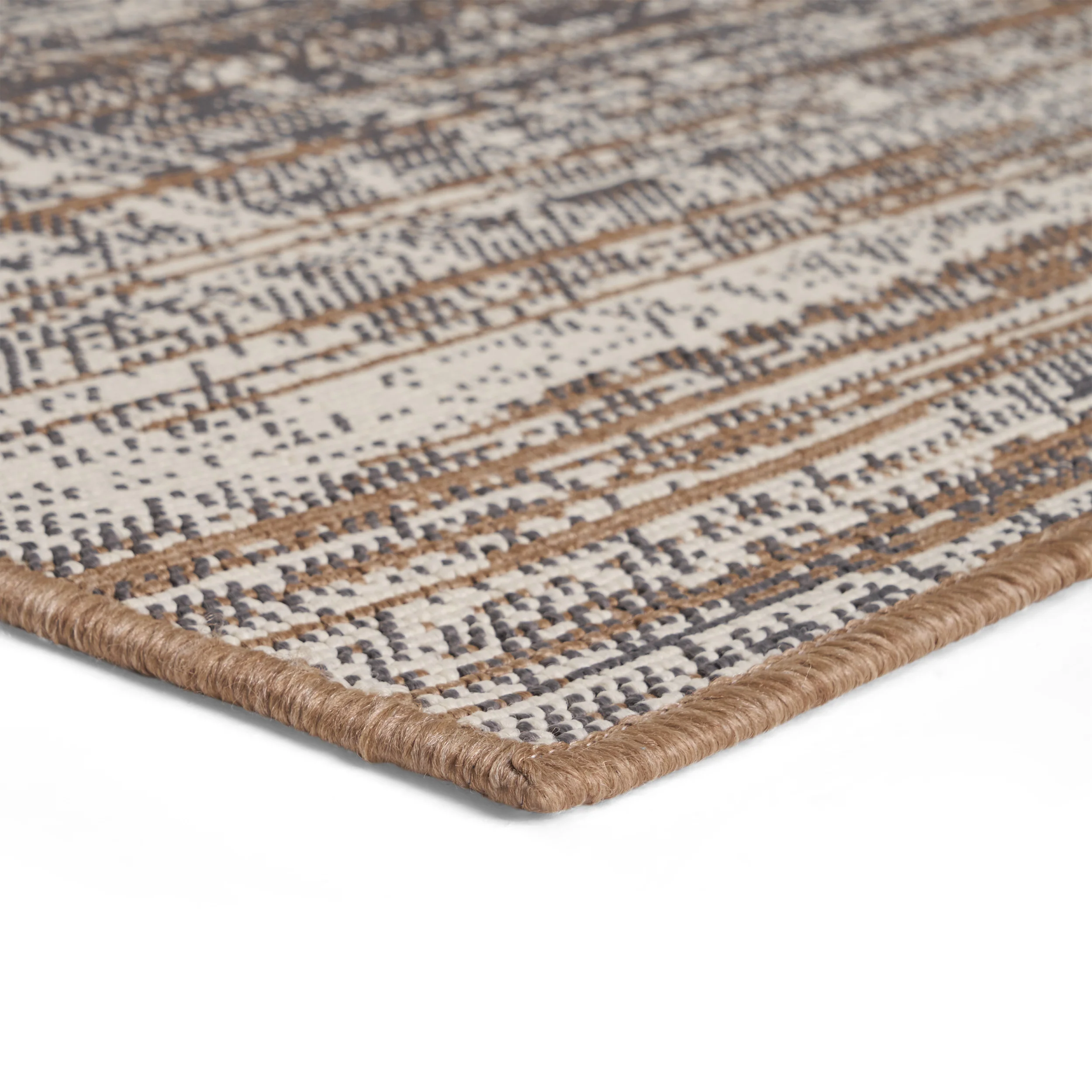 Katherine Outdoor Contemporary Area Rug, Gray and Beige - furnishings