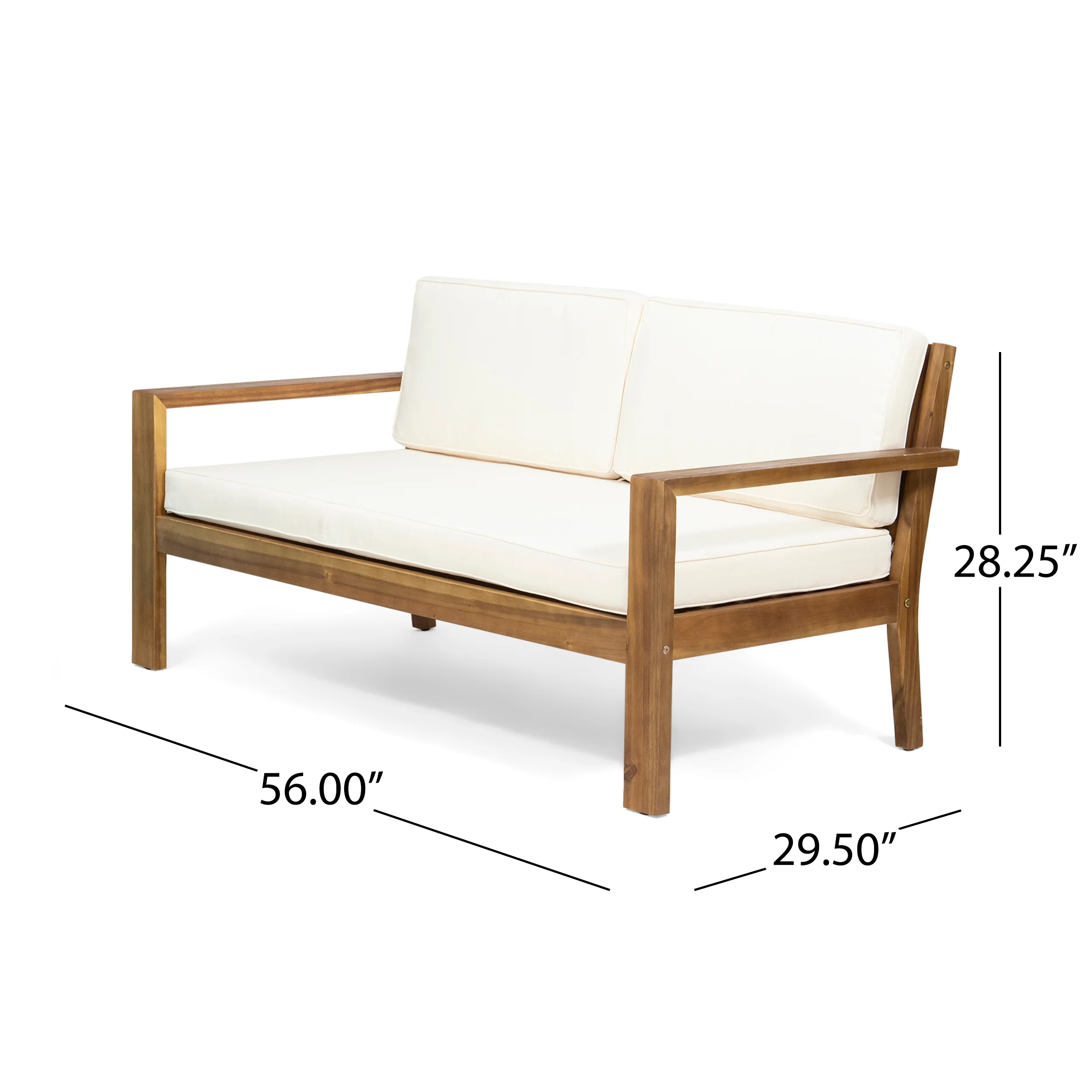 Gloria Outdoor 4 Seater Acacia Wood Chat Set with Cushions - furnishings