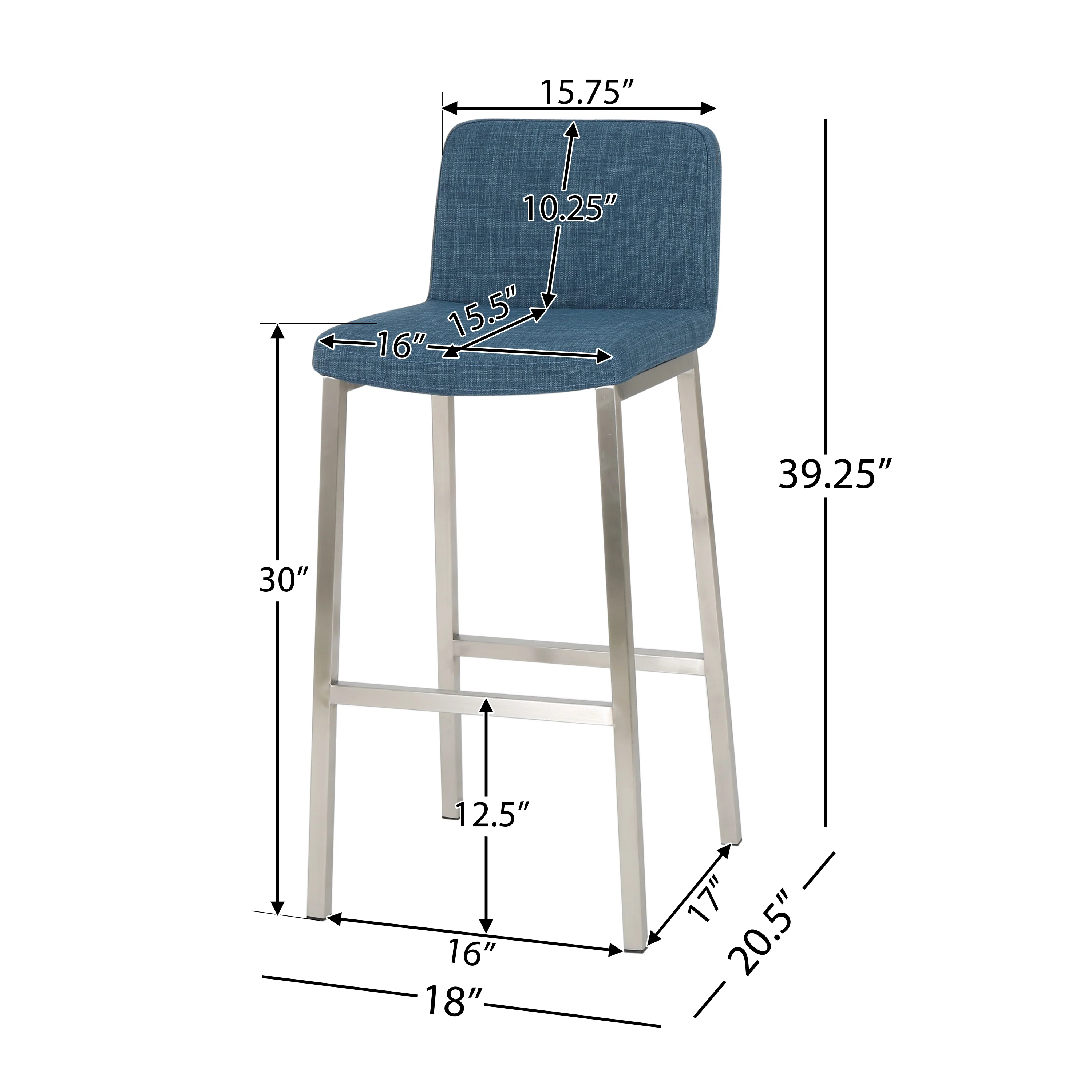 31-Inch Fantasia Fabric Barstool (Set of 2) - furnishings