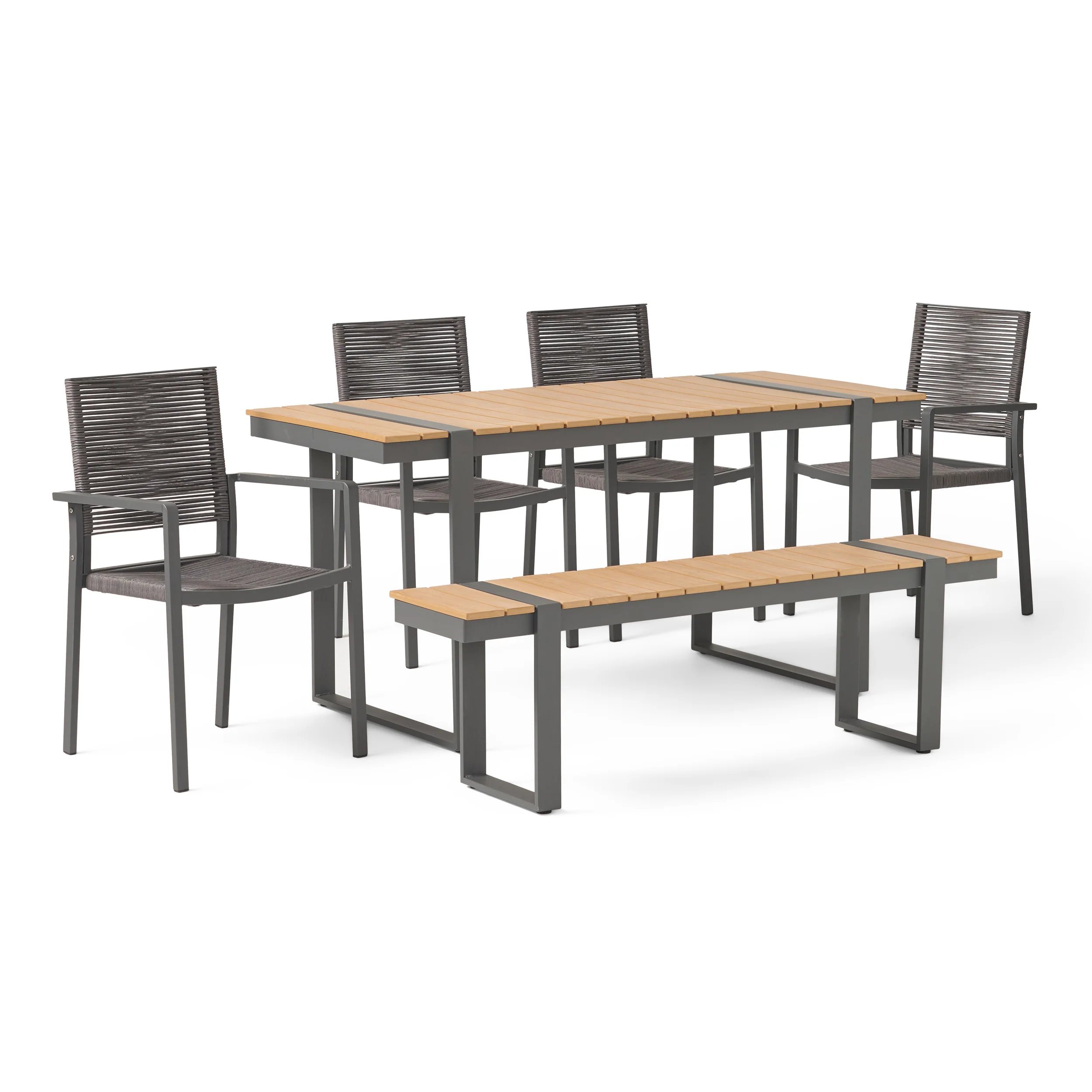 Conley Outdoor 6 Piece Aluminum Dining Set - furnishings