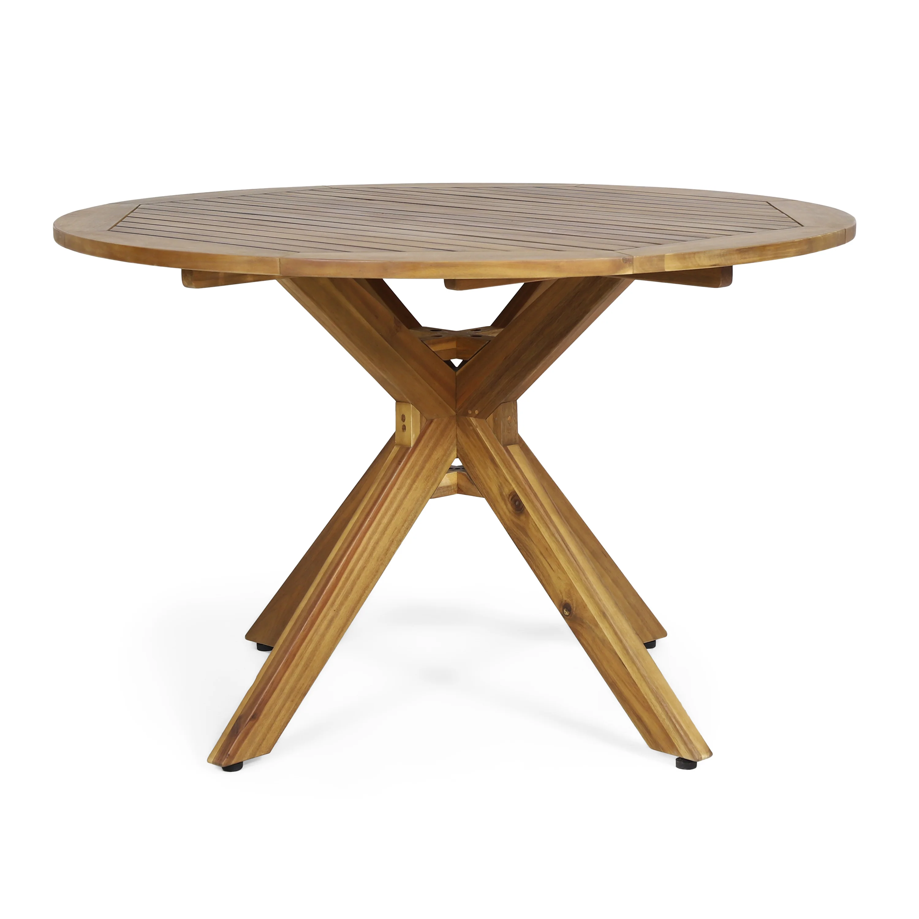 Kally Outdoor Five Piece Acacia Dining Set, Teak Finish - furnishings