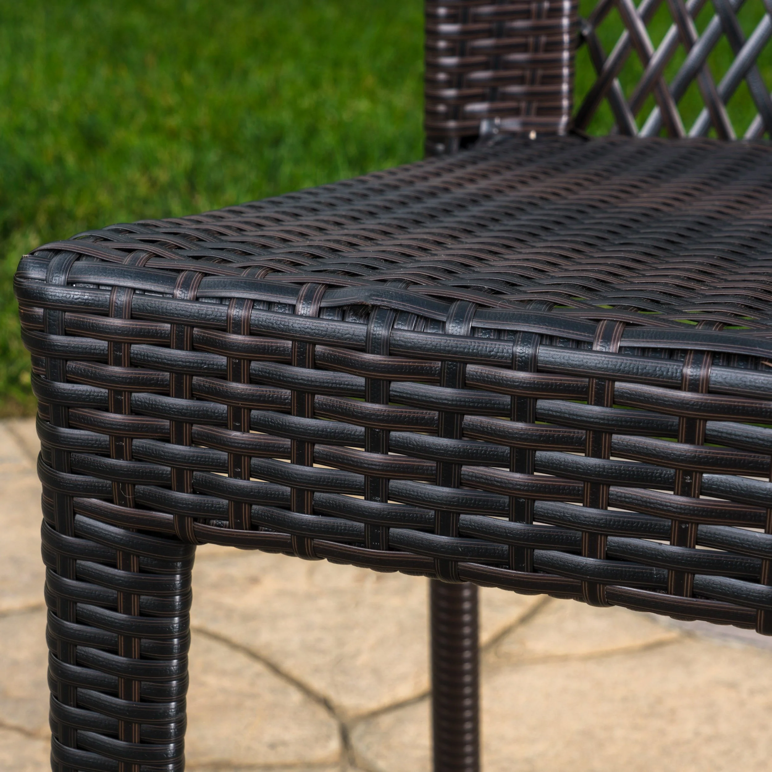 Chatham Outdoor 7 Piece Multibrown Wicker Dining Set - furnishings