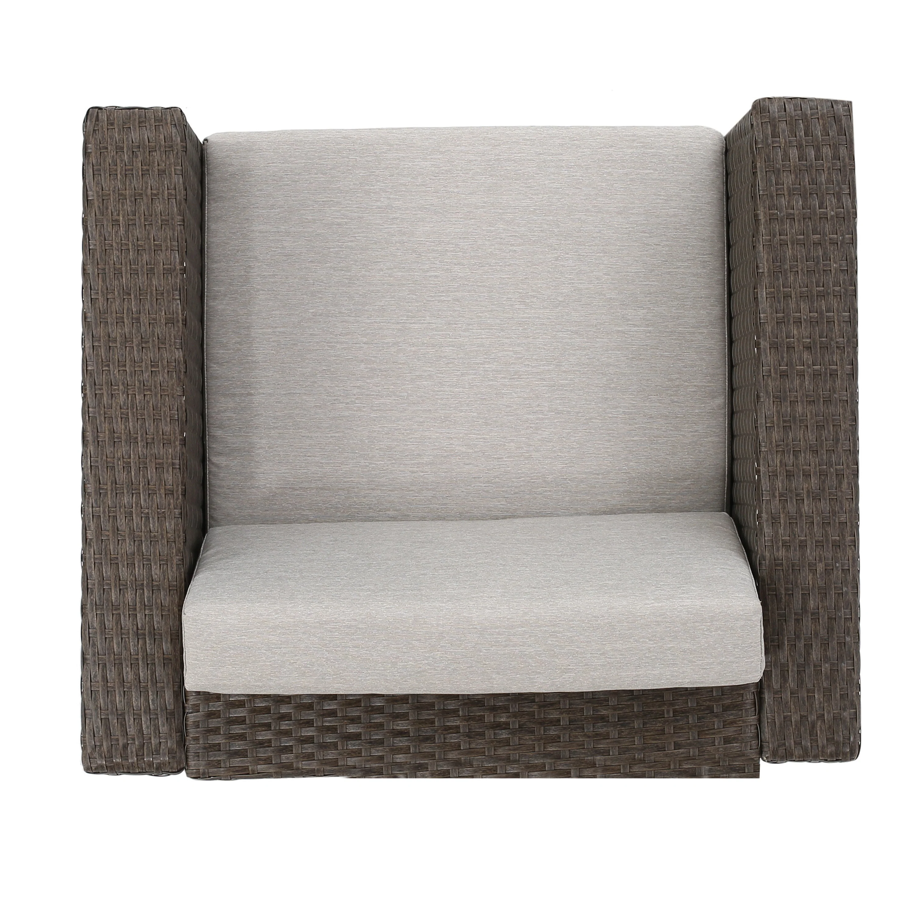 Feronia Outdoor 8 Pc Wicker Chat Set w/ Water Resistant Cushions - furnishings