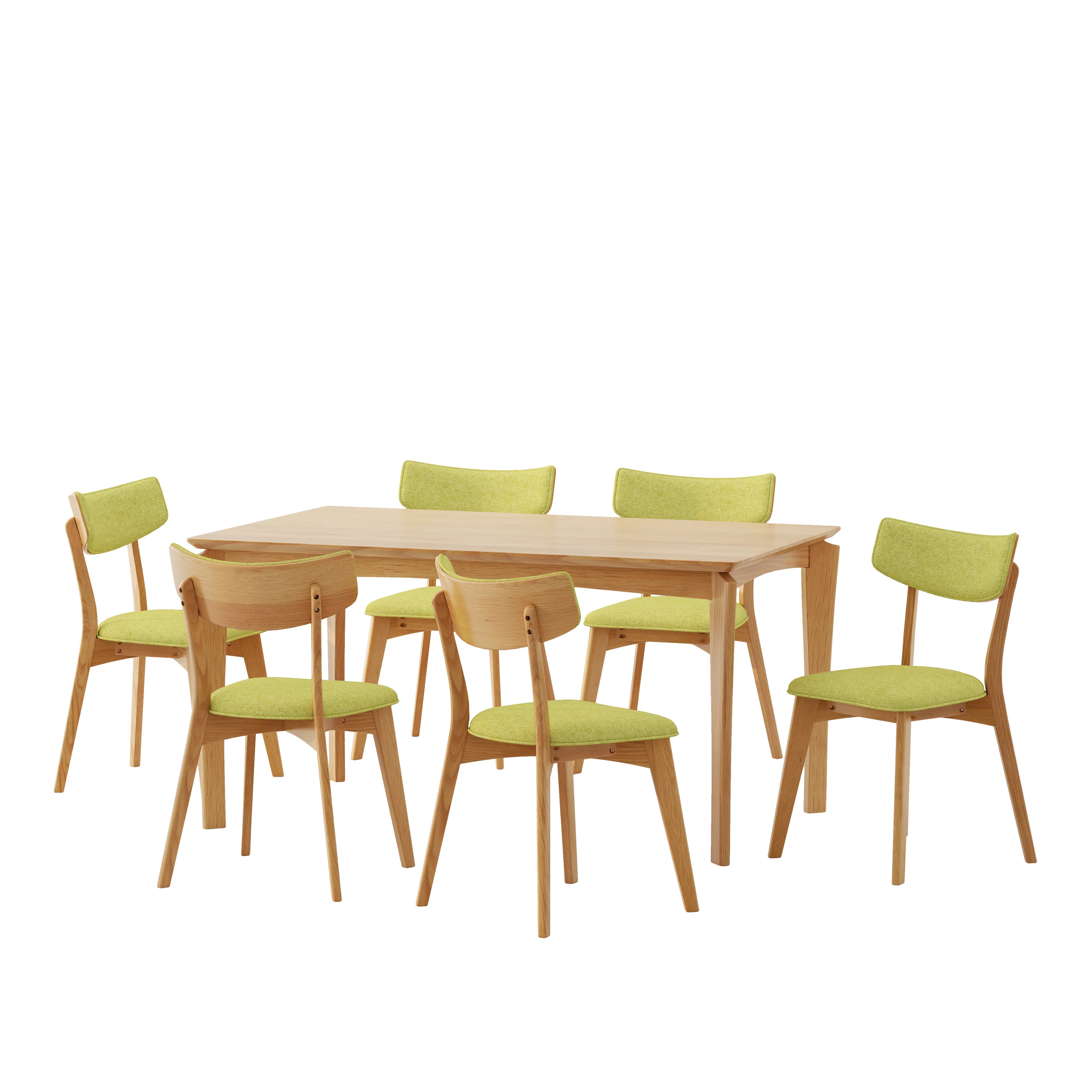 Carnelian Wood and Fabric 7 Piece Dining Set - furnishings