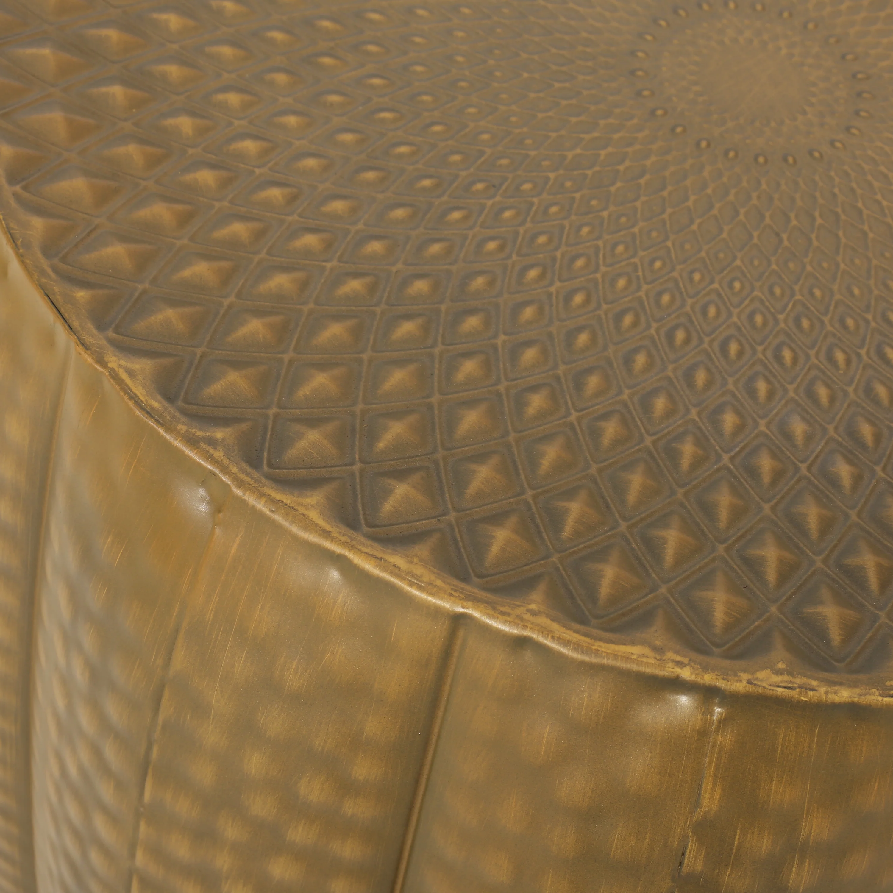Craigue Modern Iron Mandala Pumpkin Side Table - furnishings