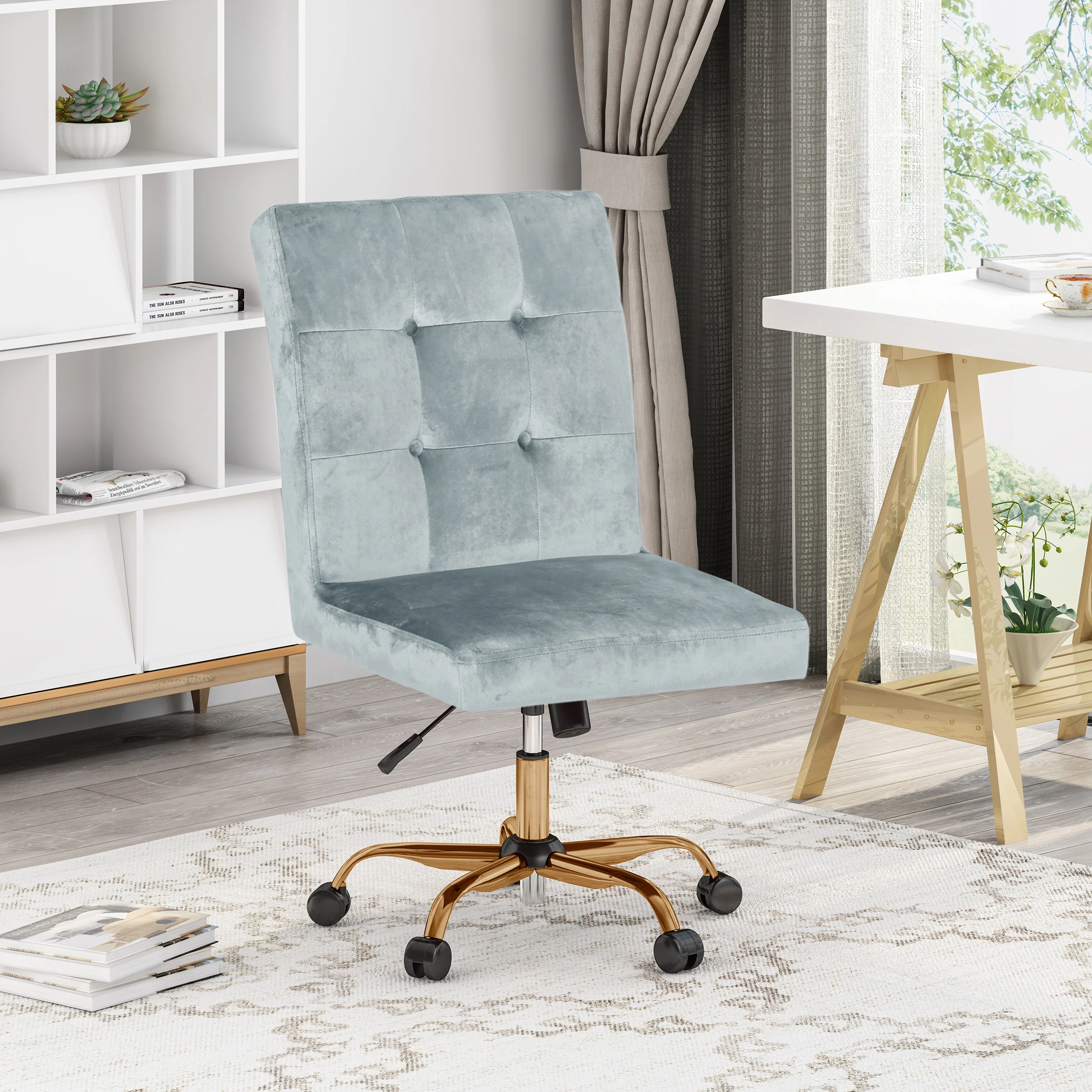 Theodore Glam Tufted Home Office Chair with Swivel Base - furnishings