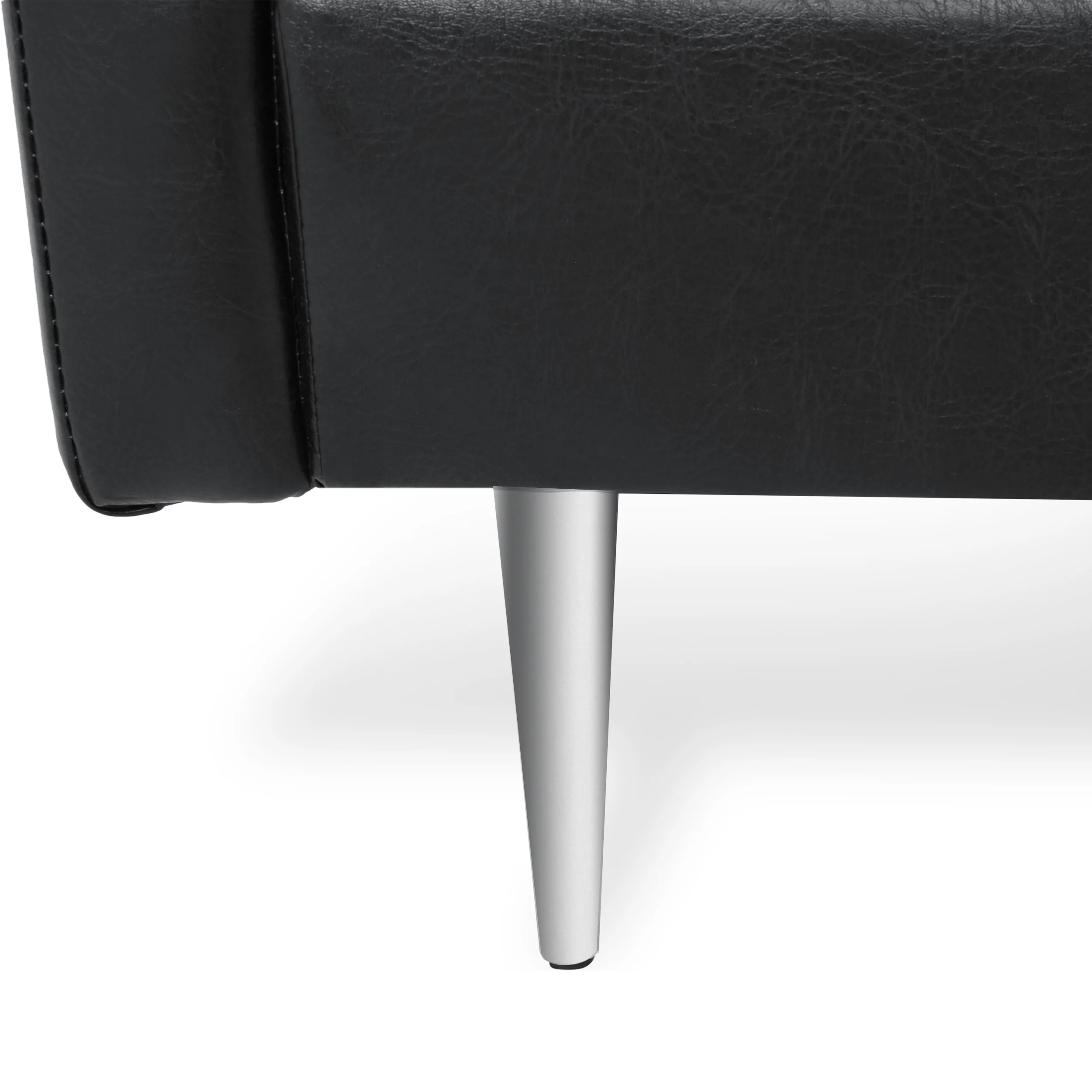 Syosset Modern Faux Leather 3 Seater Sofa with Pillows - furnishings