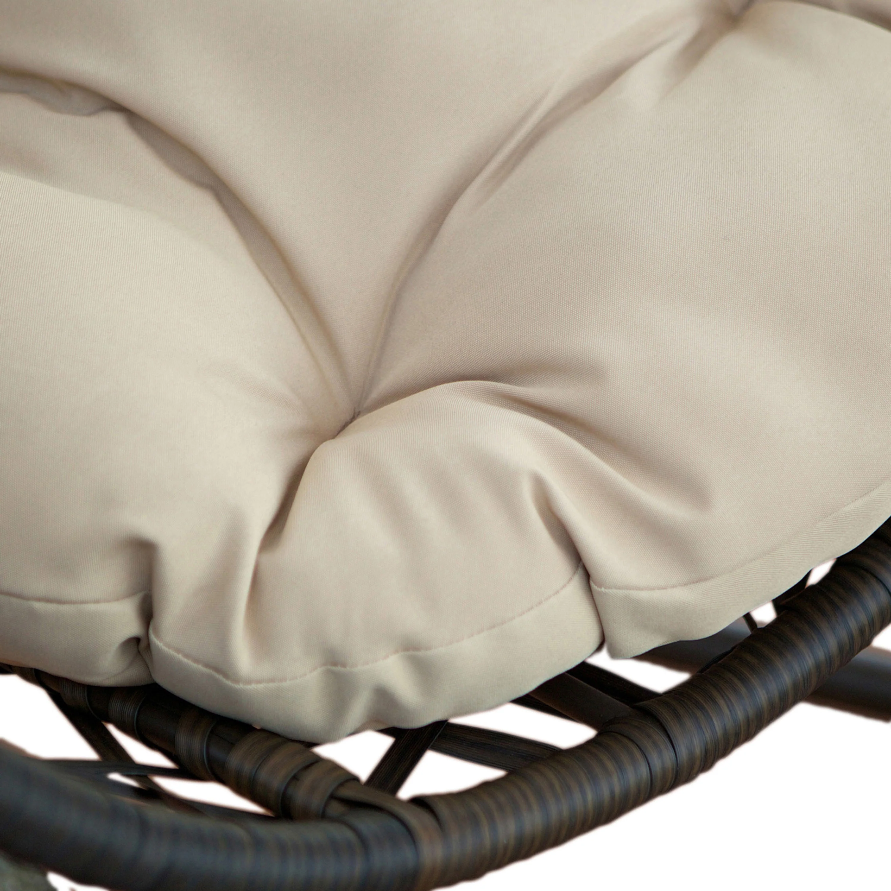 Guerneville Outdoor Brown Wicker Hanging Teardrop / Egg Chair - furnishings