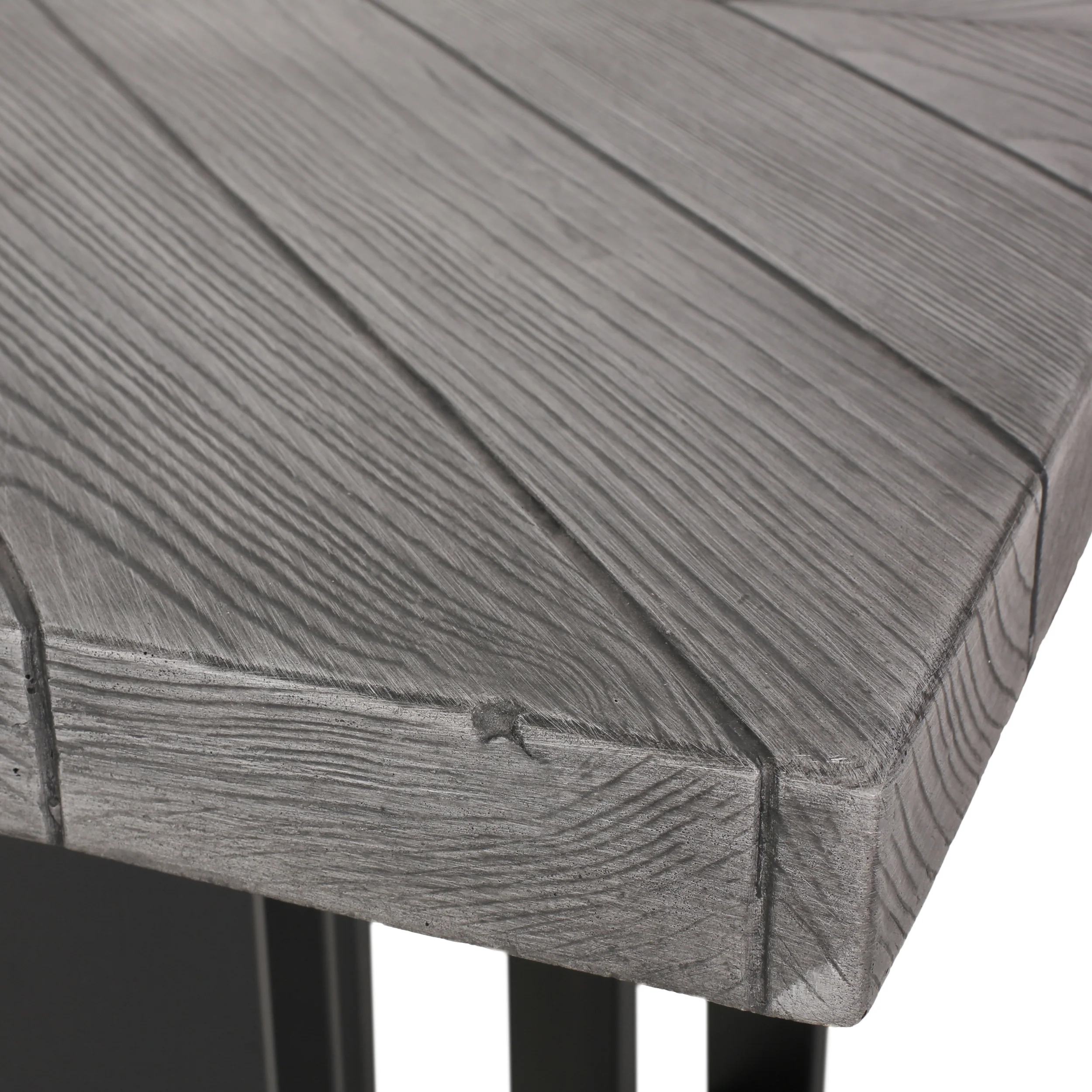 Holdaway Outdoor 40,000 BTU Fire Pit Dining Table with Tank Holder, Textured Gray Oak, Black, and Dark Gray - furnishings