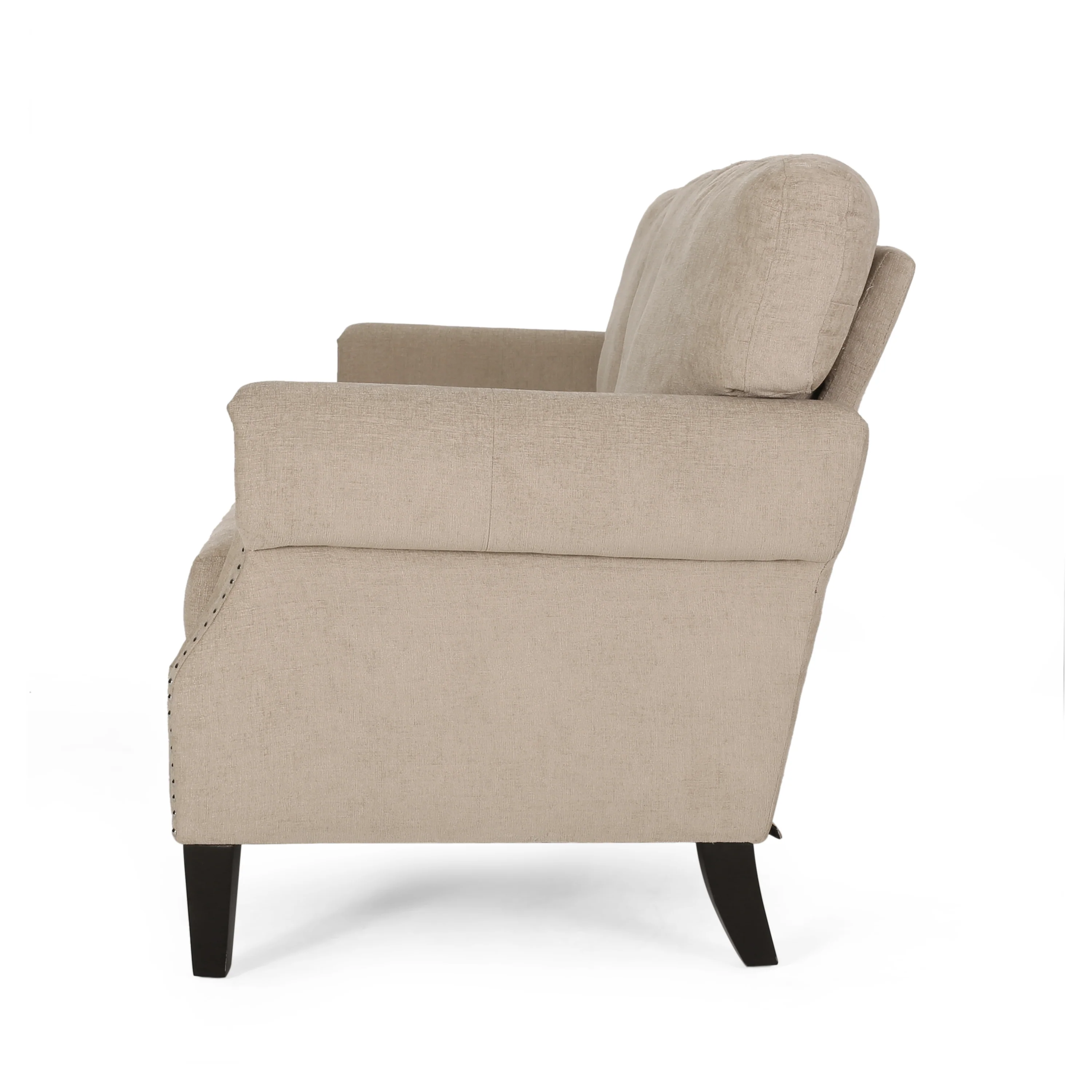 Dobles Contemporary Fabric 3 Seater Sofa with Nailhead Trim - furnishings