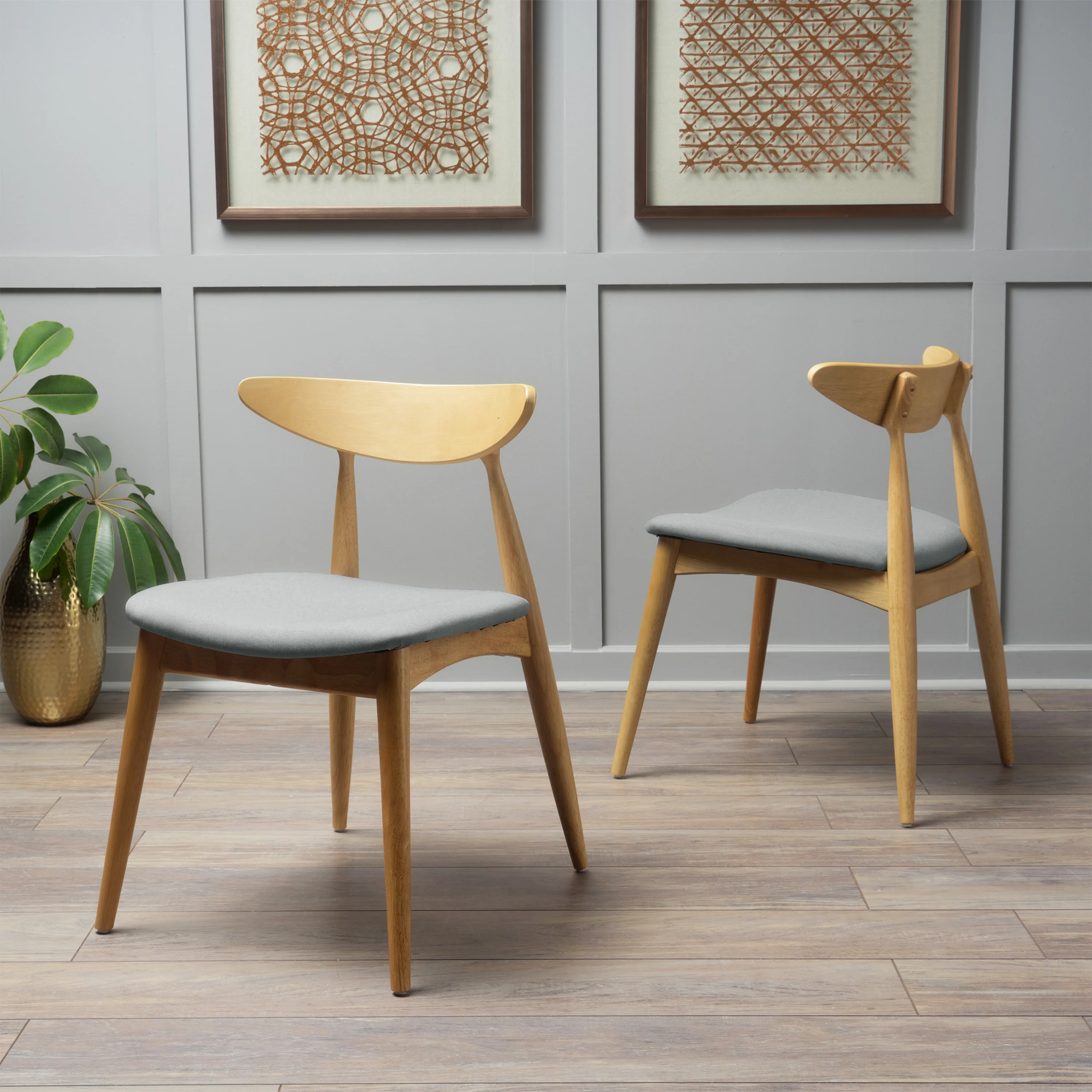 Issaic Mid-Century Modern Design Wood Dining Chairs (Set of 2) - furnishings
