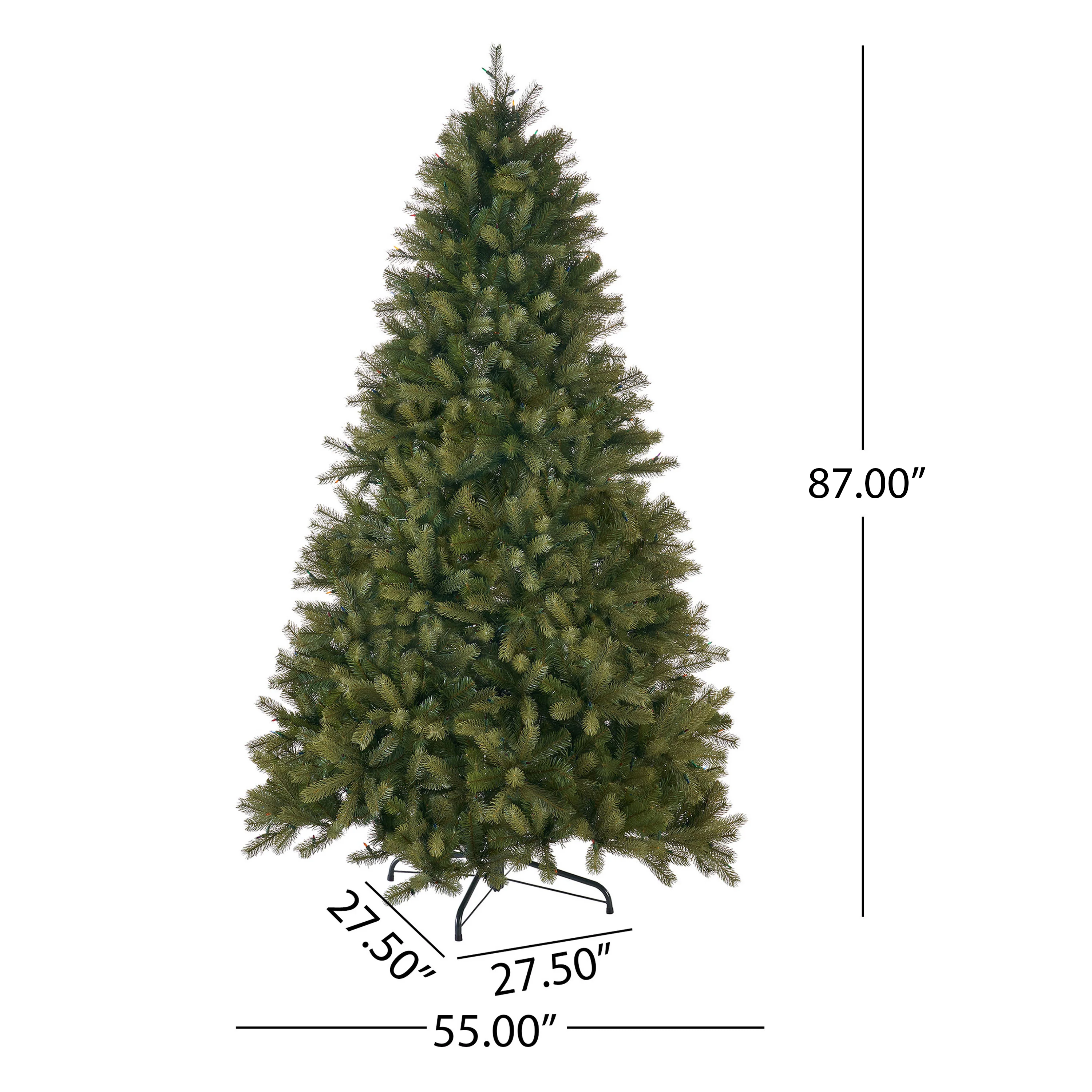 7-Foot Mixed Spruce Hinged Artificial Christmas Tree - furnishings