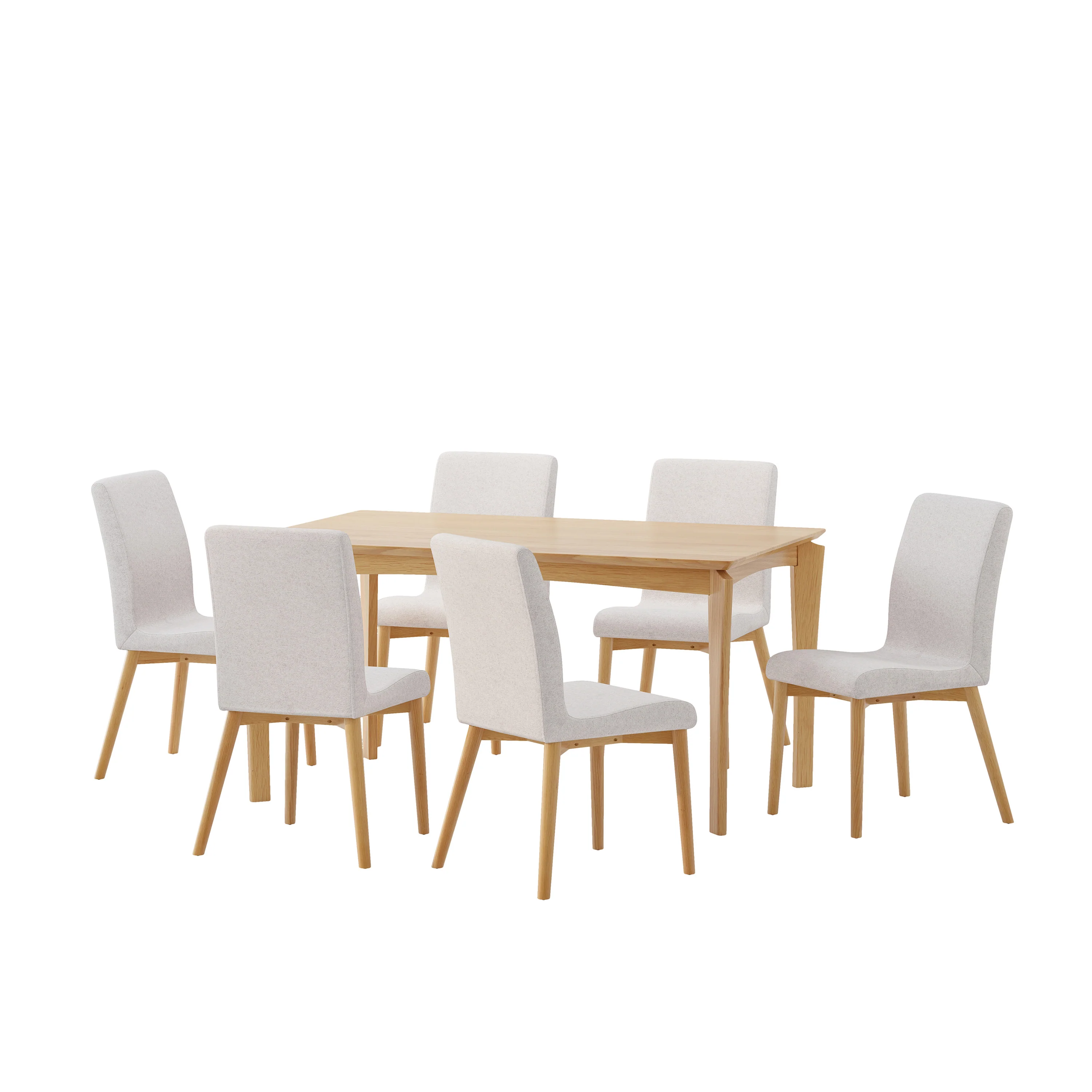 Amesbury Wood and Fabric 7 Piece Dining Set - furnishings