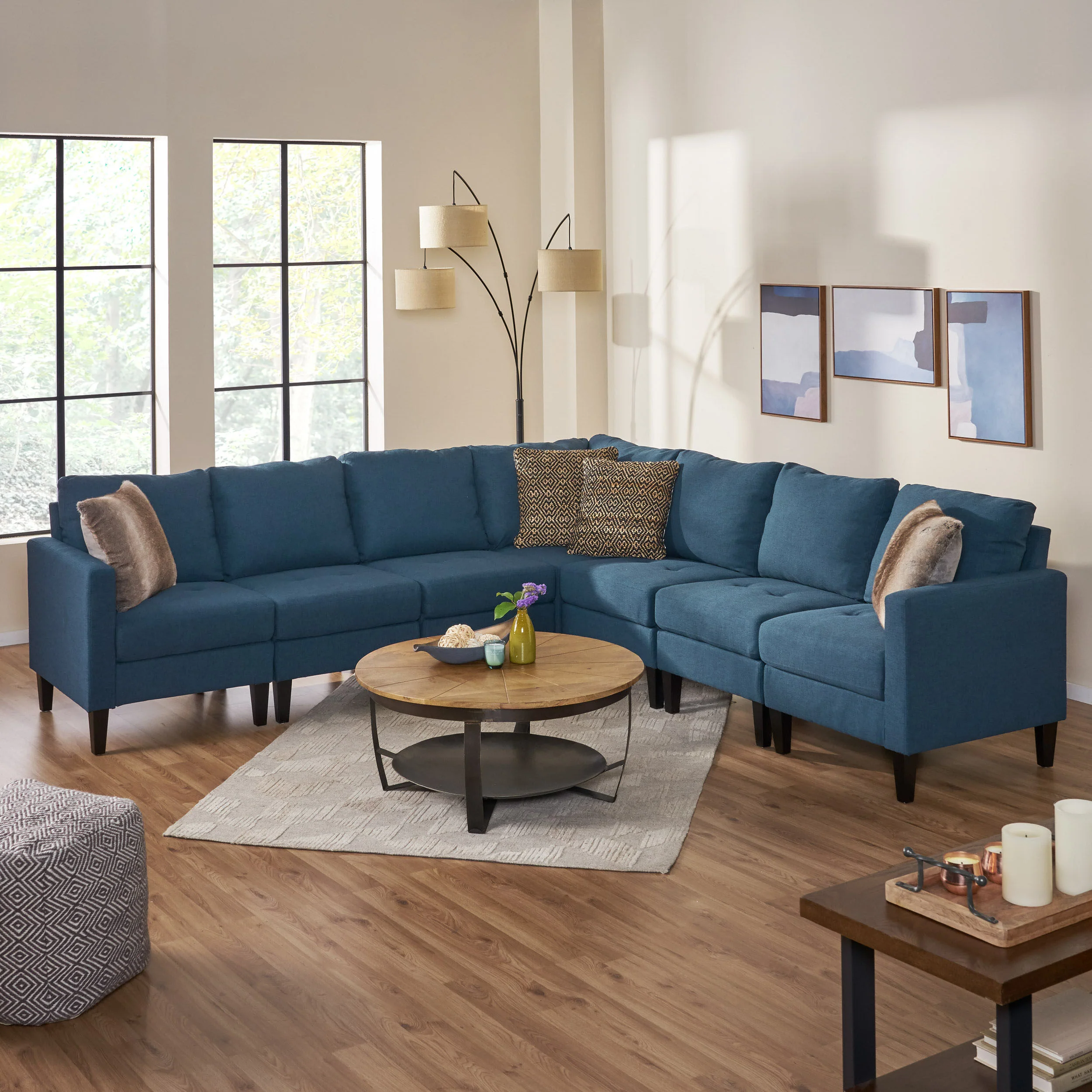 Bridger 7 Piece Versatile Fabric Sectional Couch - furnishings