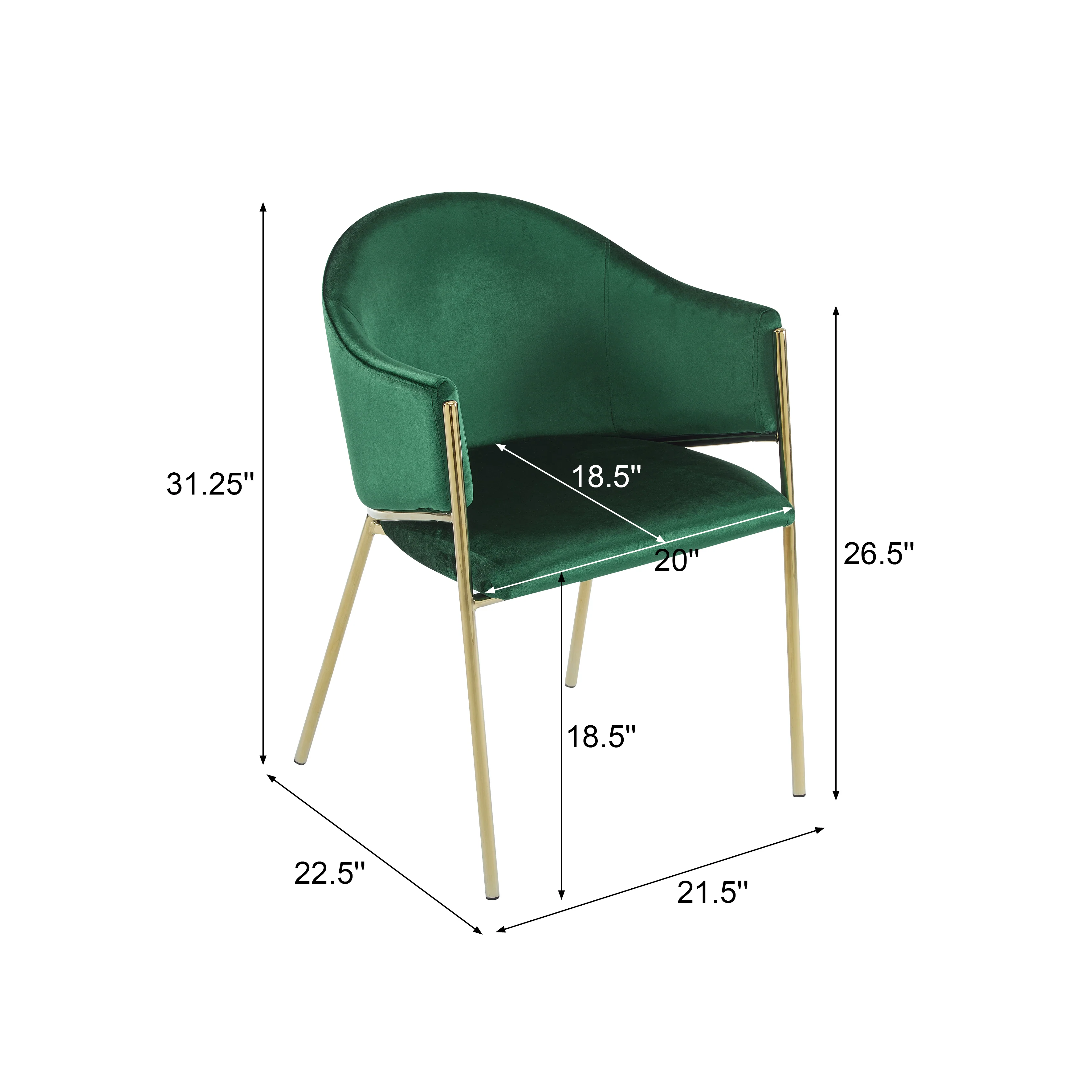 Aspena Modern Upholstered Velvet Dining Chairs - furnishings