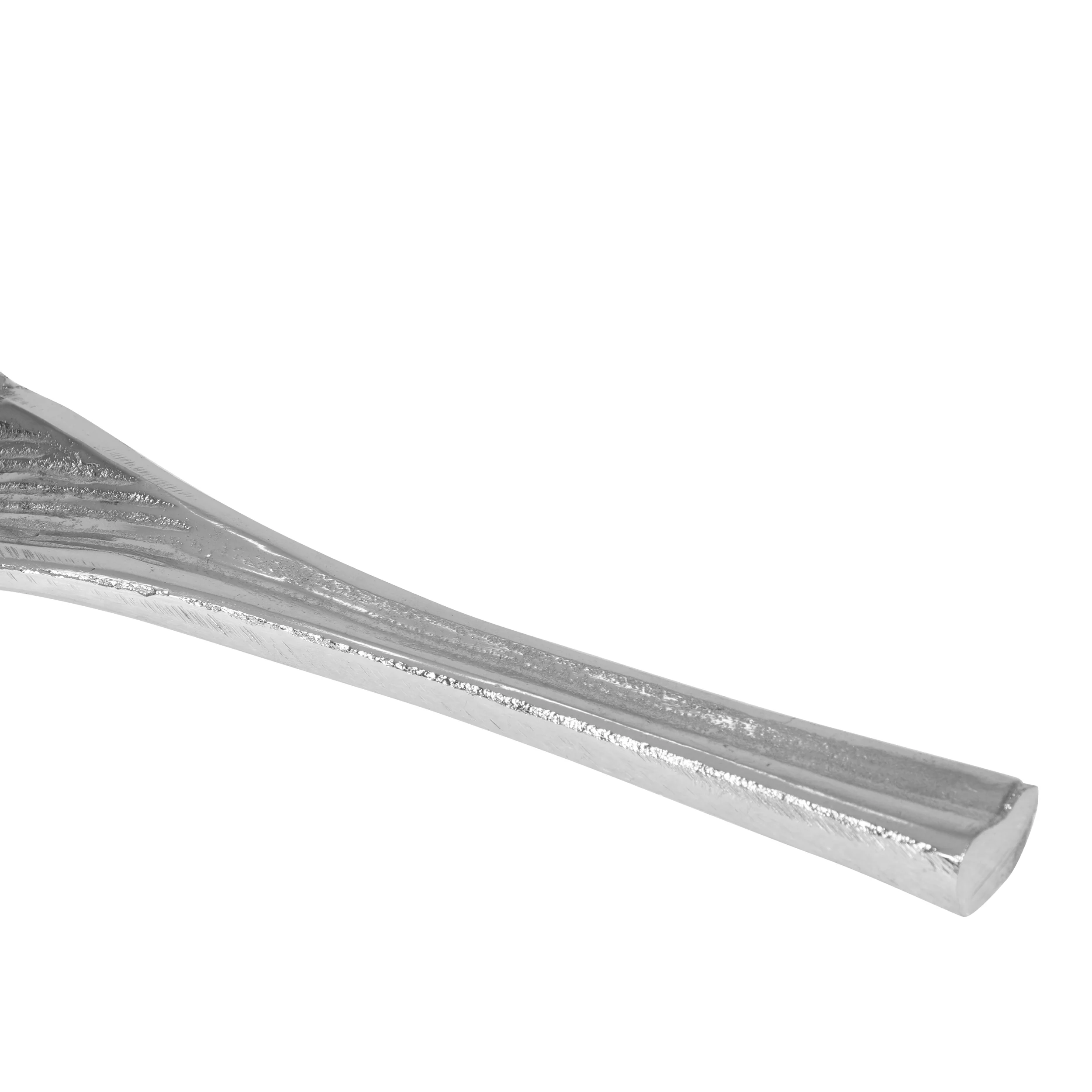 Mooney Handmade Aluminum Decorative Leaf Platter, Raw Nickel - furnishings