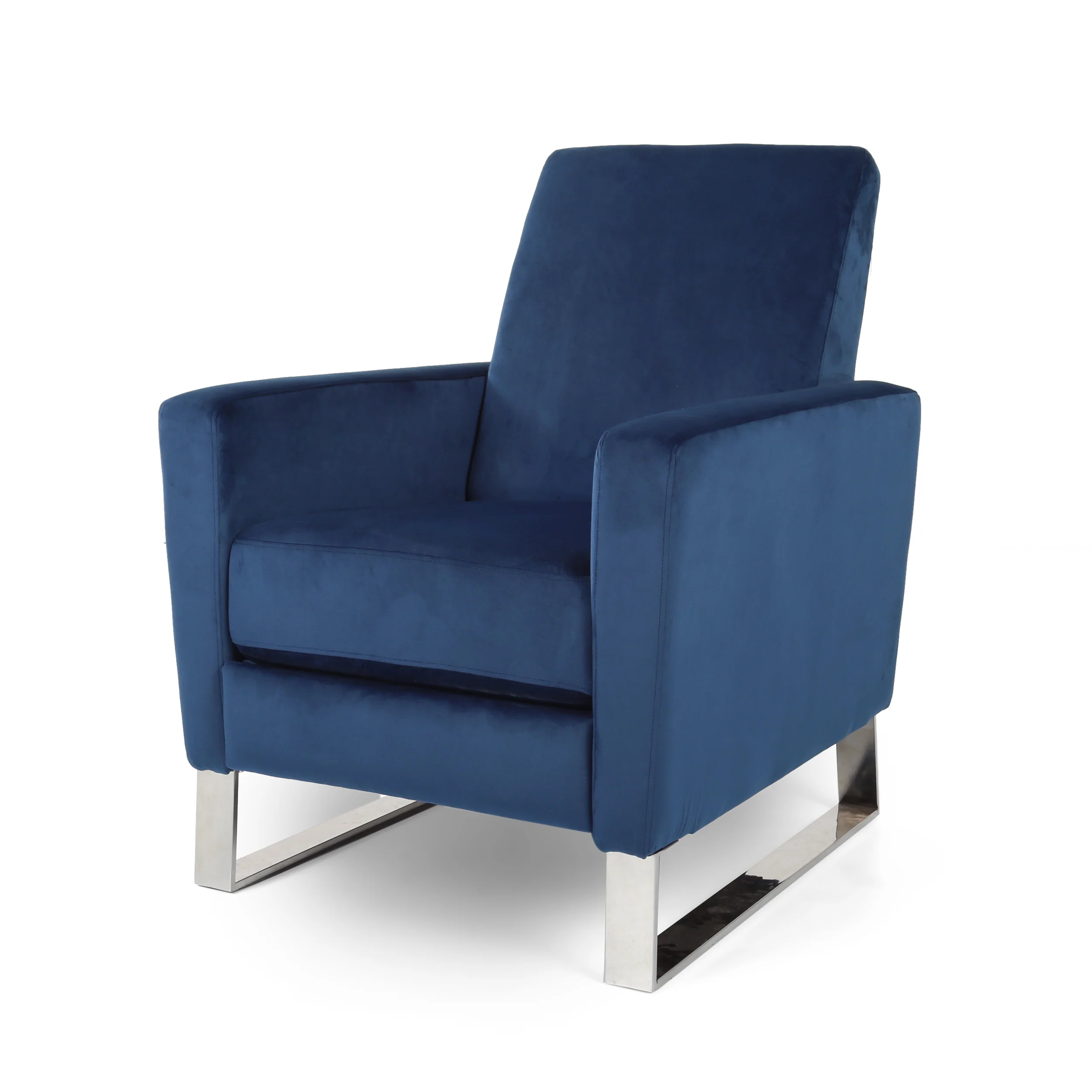 Arvin Modern Push Back High Leg Recliner with Stainless Steel Legs - furnishings