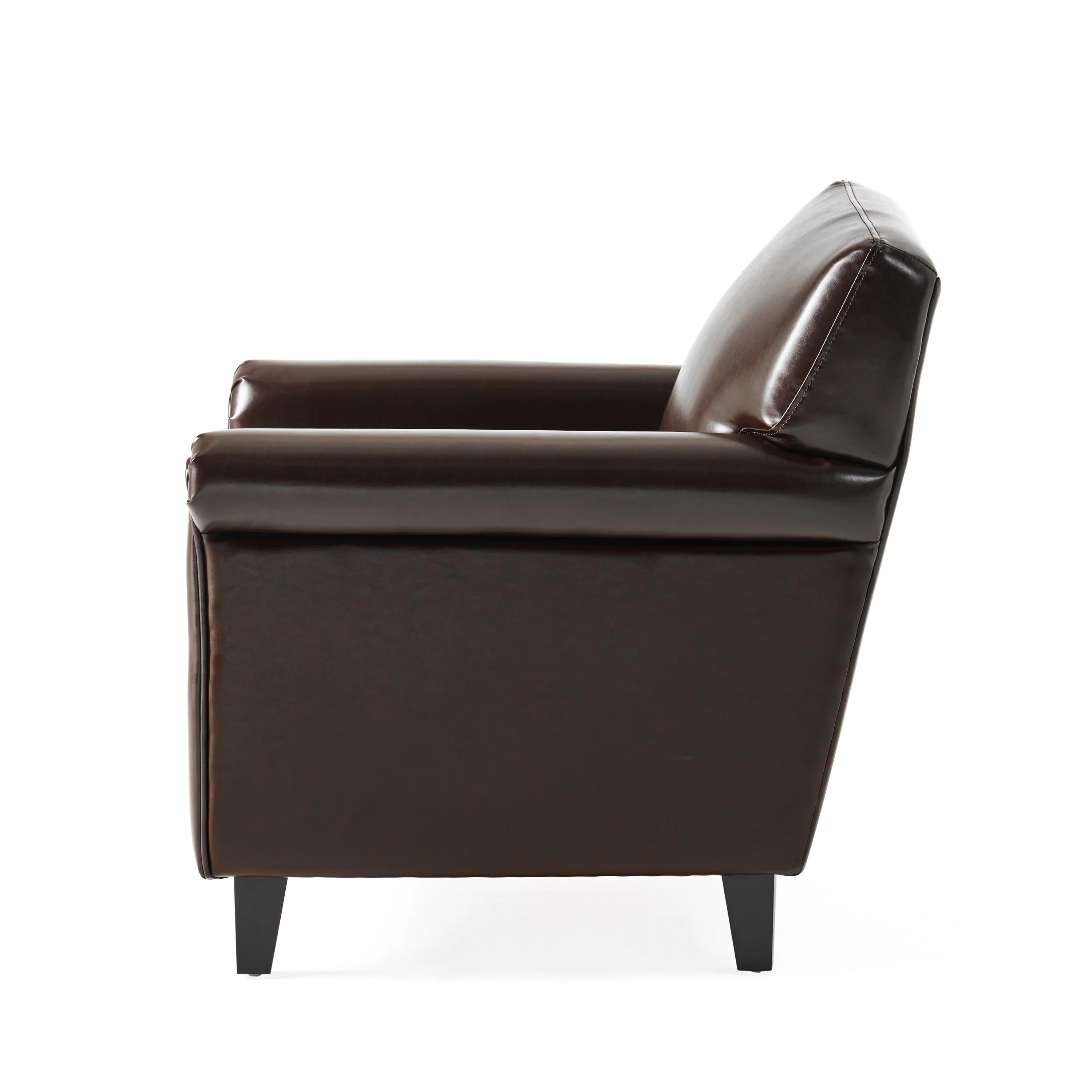 Bristol Classic Brown Bonded Leather Club Chair - furnishings