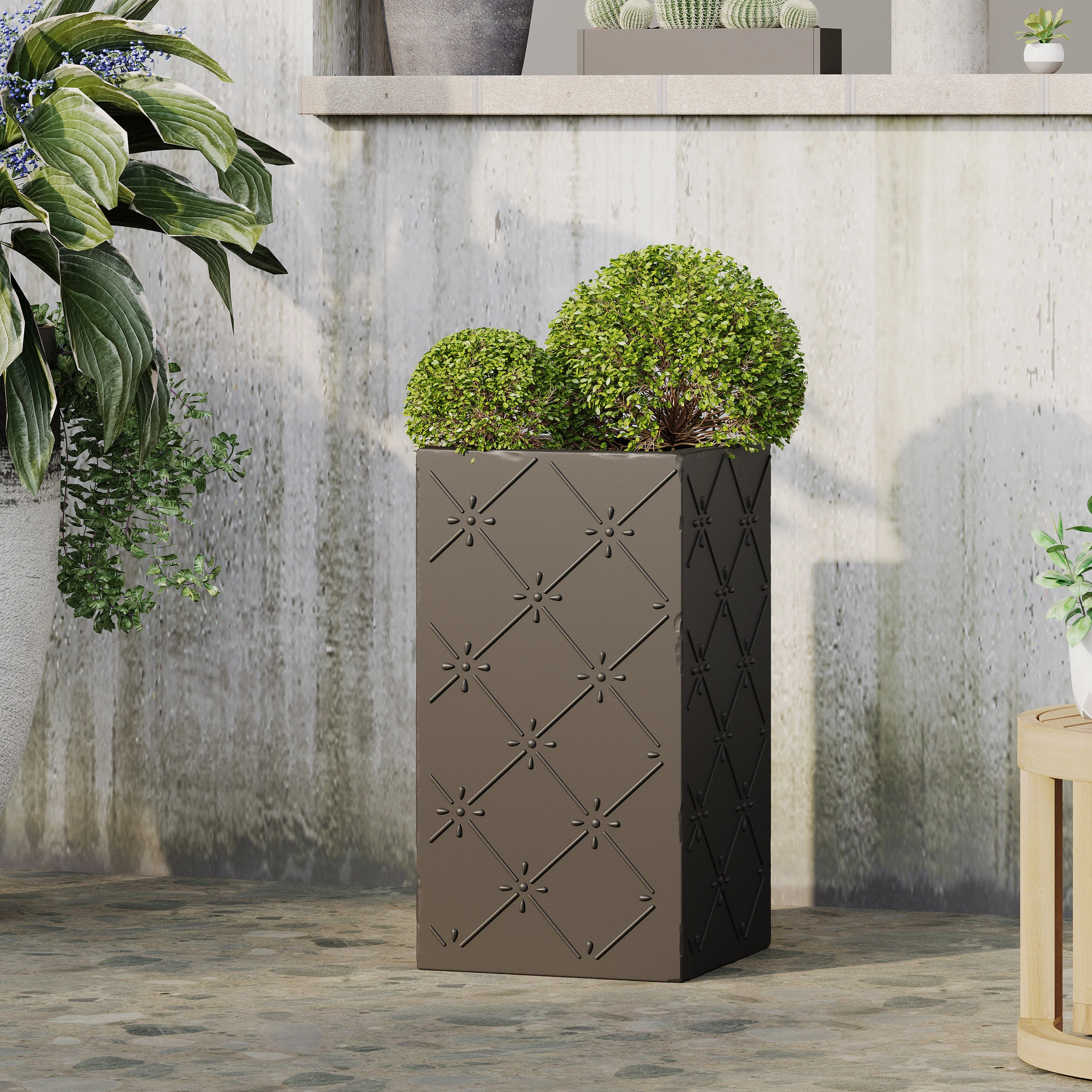 Hula Outdoor Cast Stone Planter - furnishings