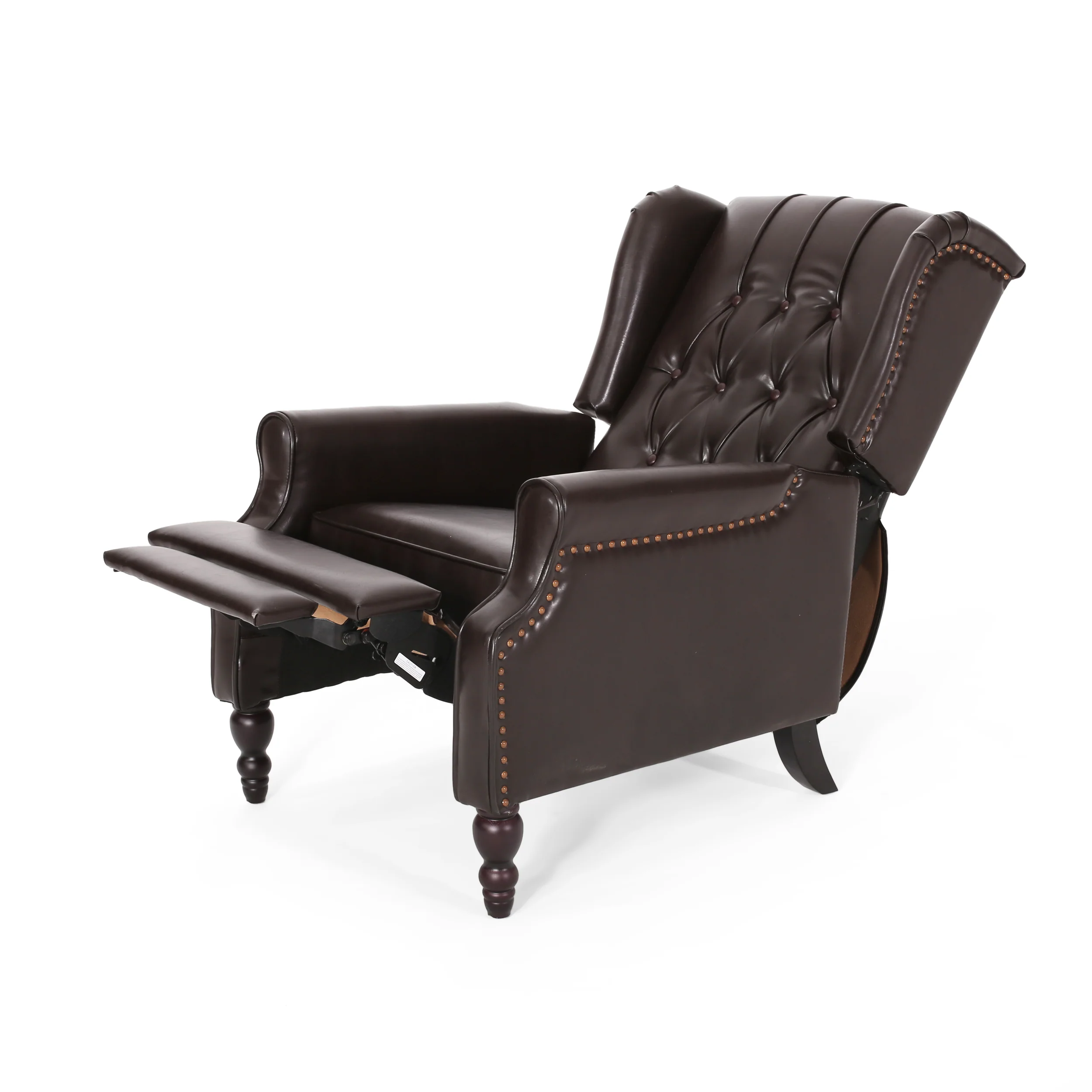 Elizabeth Contemporary Tufted Bonded Leather Recliner (Set of 2) - furnishings