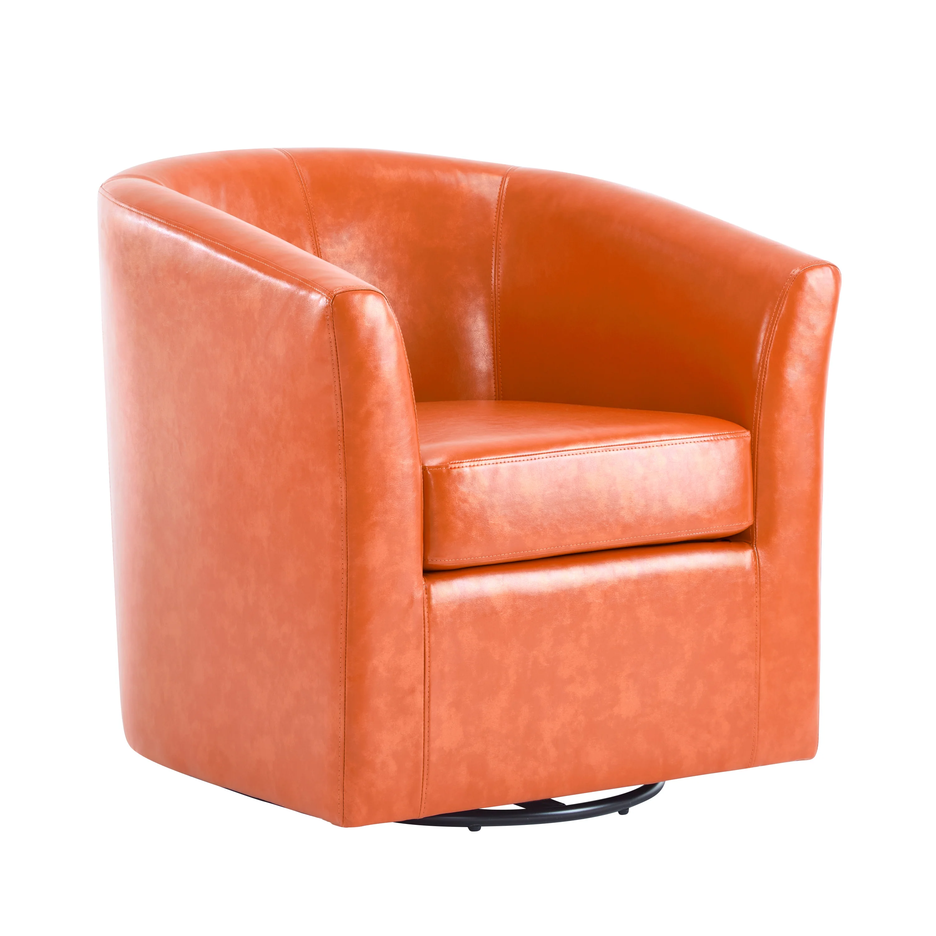 Jackson Orange Faux Leather Swivel Club Chair - furnishings