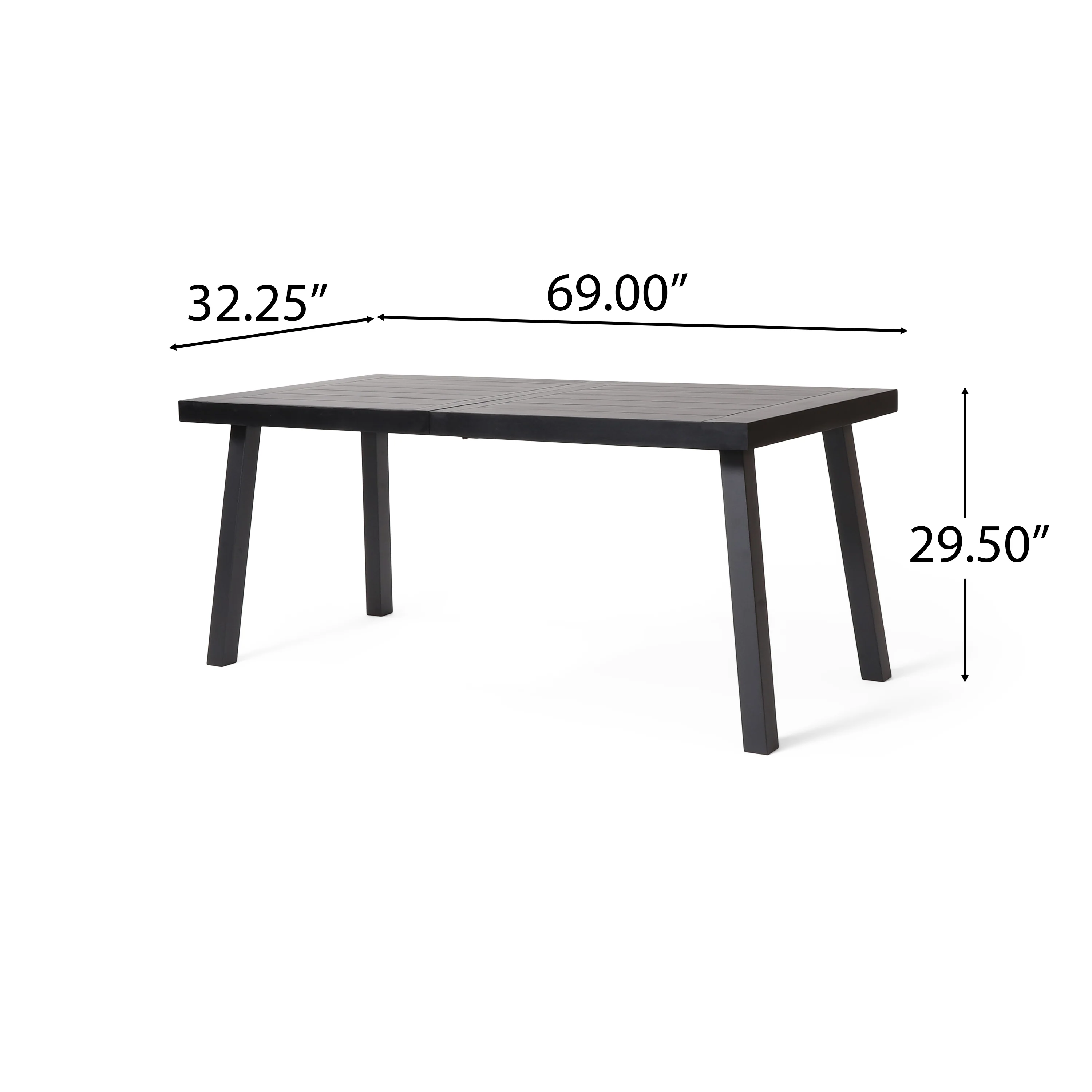 Chitwood Indoor Modern Industrial Acacia Wood Dining Table, Black - furnishings