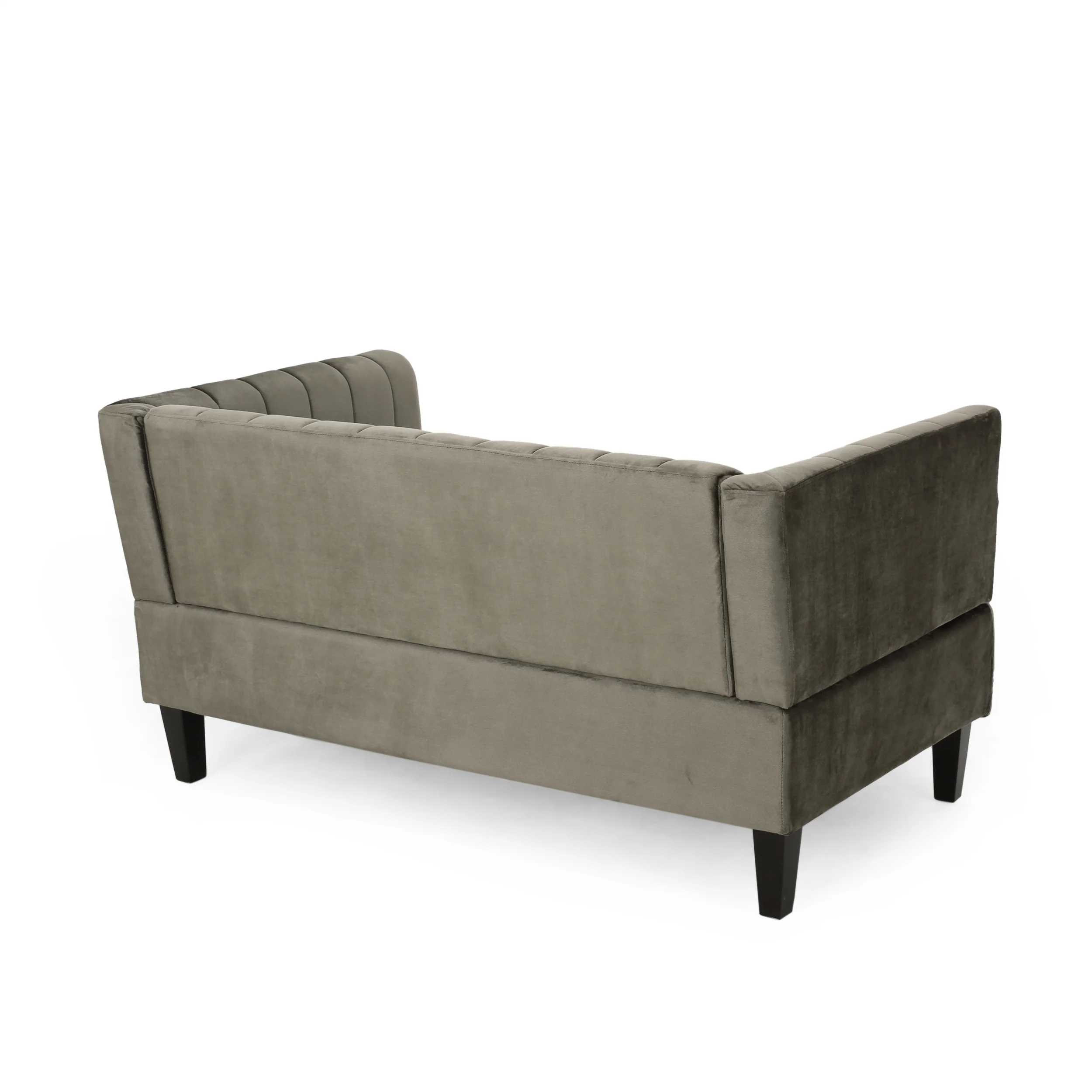 Masie Contemporary Channel Stitch Velvet Settee - furnishings