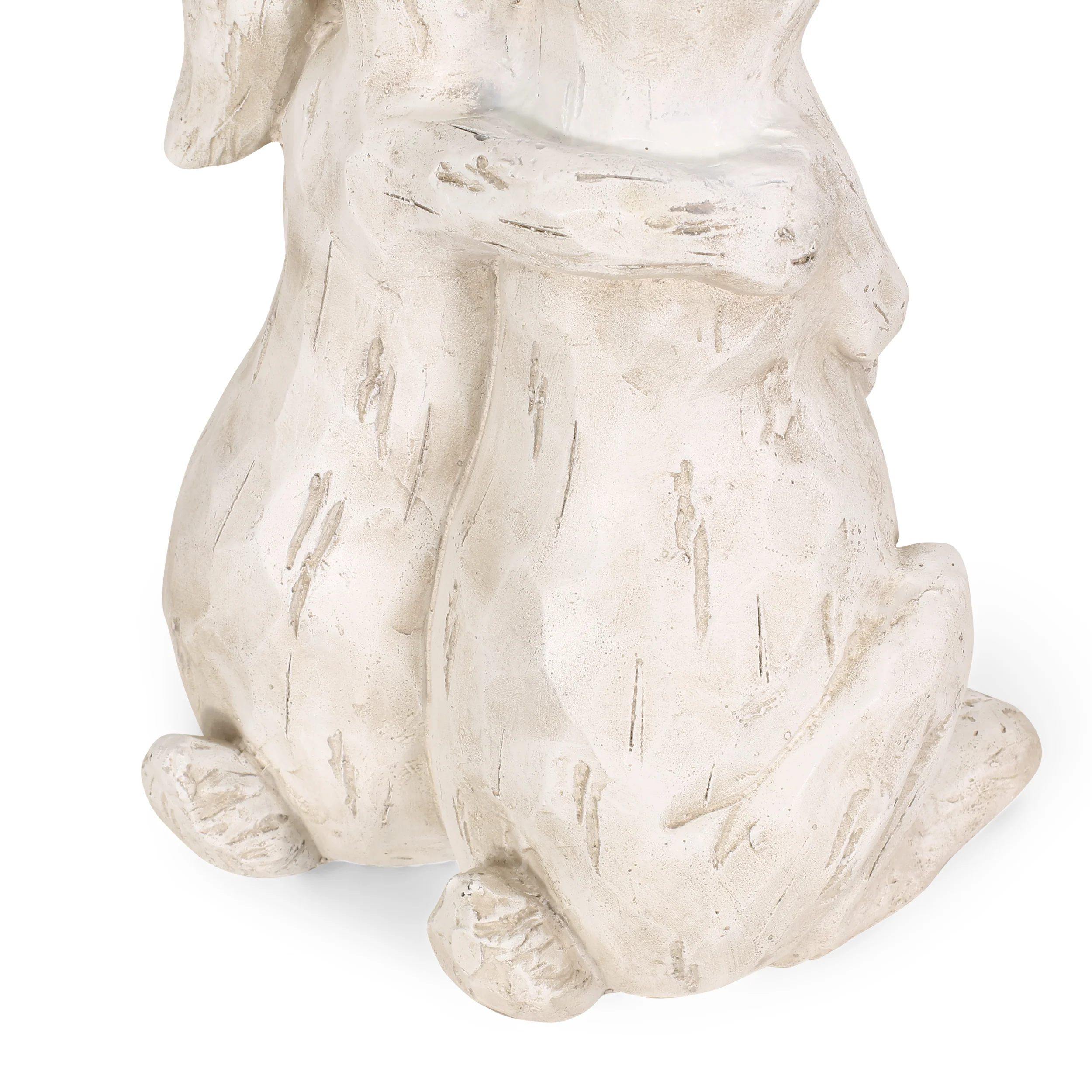 Yantic Outdoor Rabbit Couple Garden Statue, White - furnishings