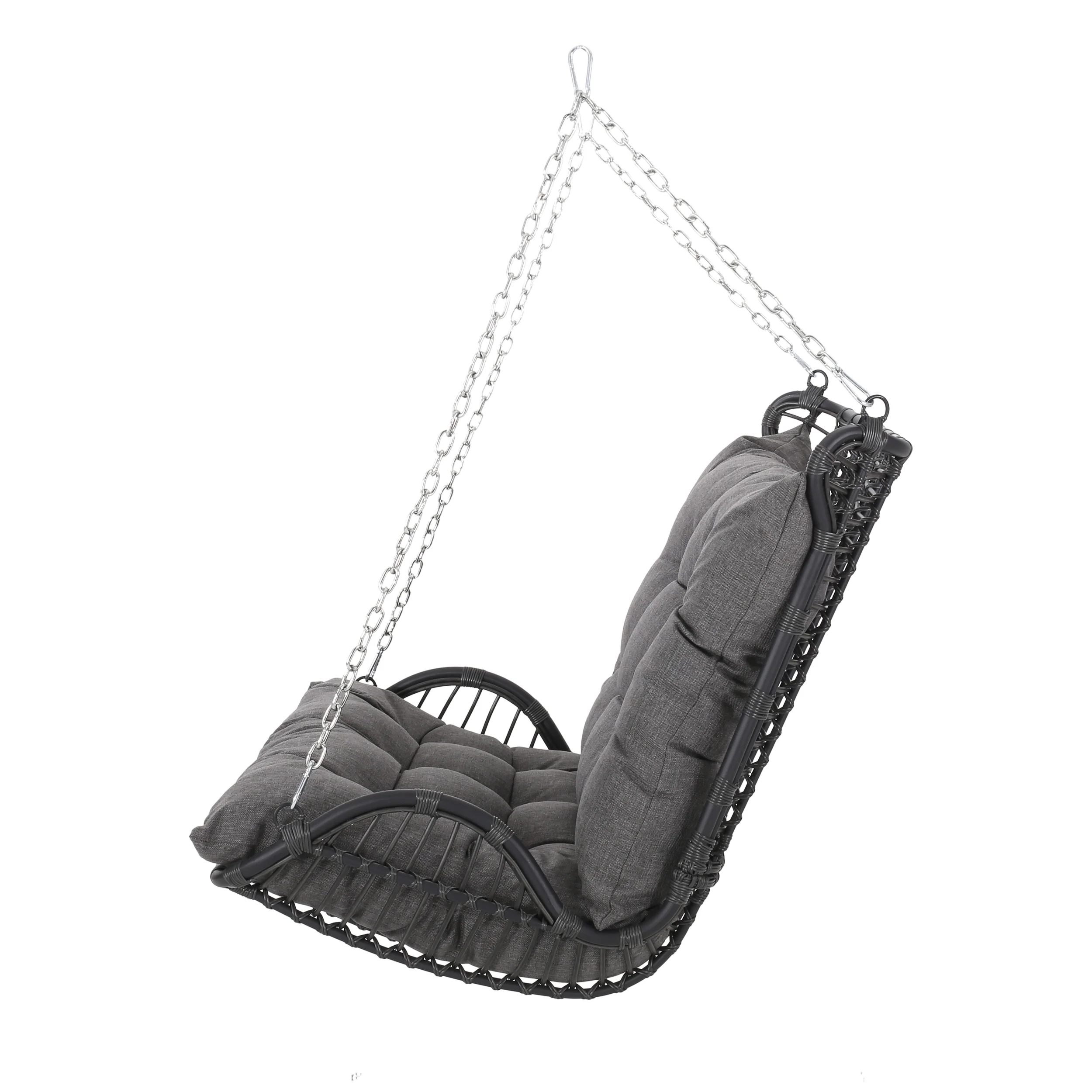 Matthew Outdoor Wicker Porch Swing with Cushions - furnishings