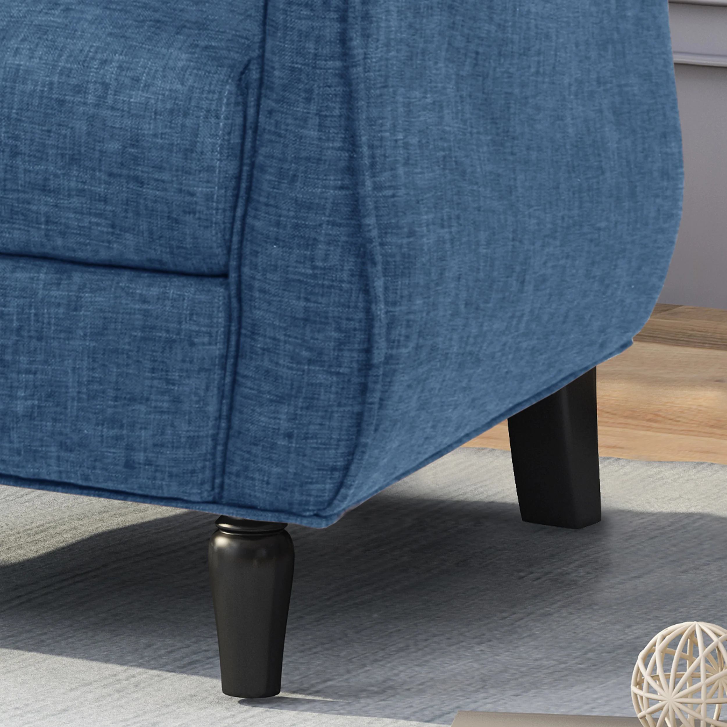 Crew Contemporary Upholstered Tweed Fabric Armchair with Piped Edges - furnishings