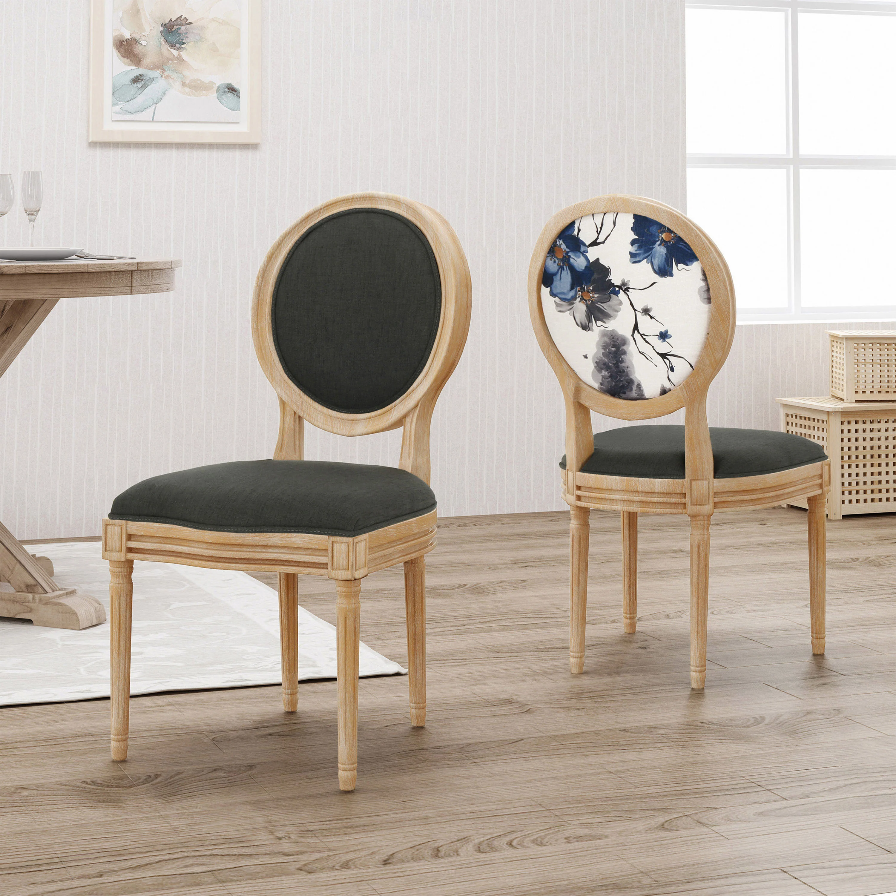 Reed Upholstered French Design Dining Chairs - furnishings