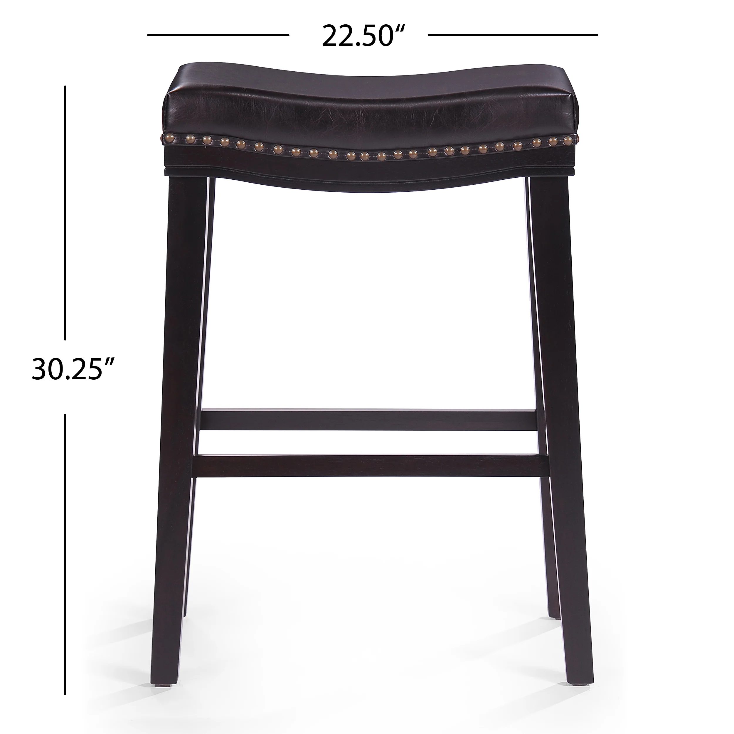 Cavalia 30-Inch Saddle Shaped Studded Rim Stool (Set of 2) - furnishings