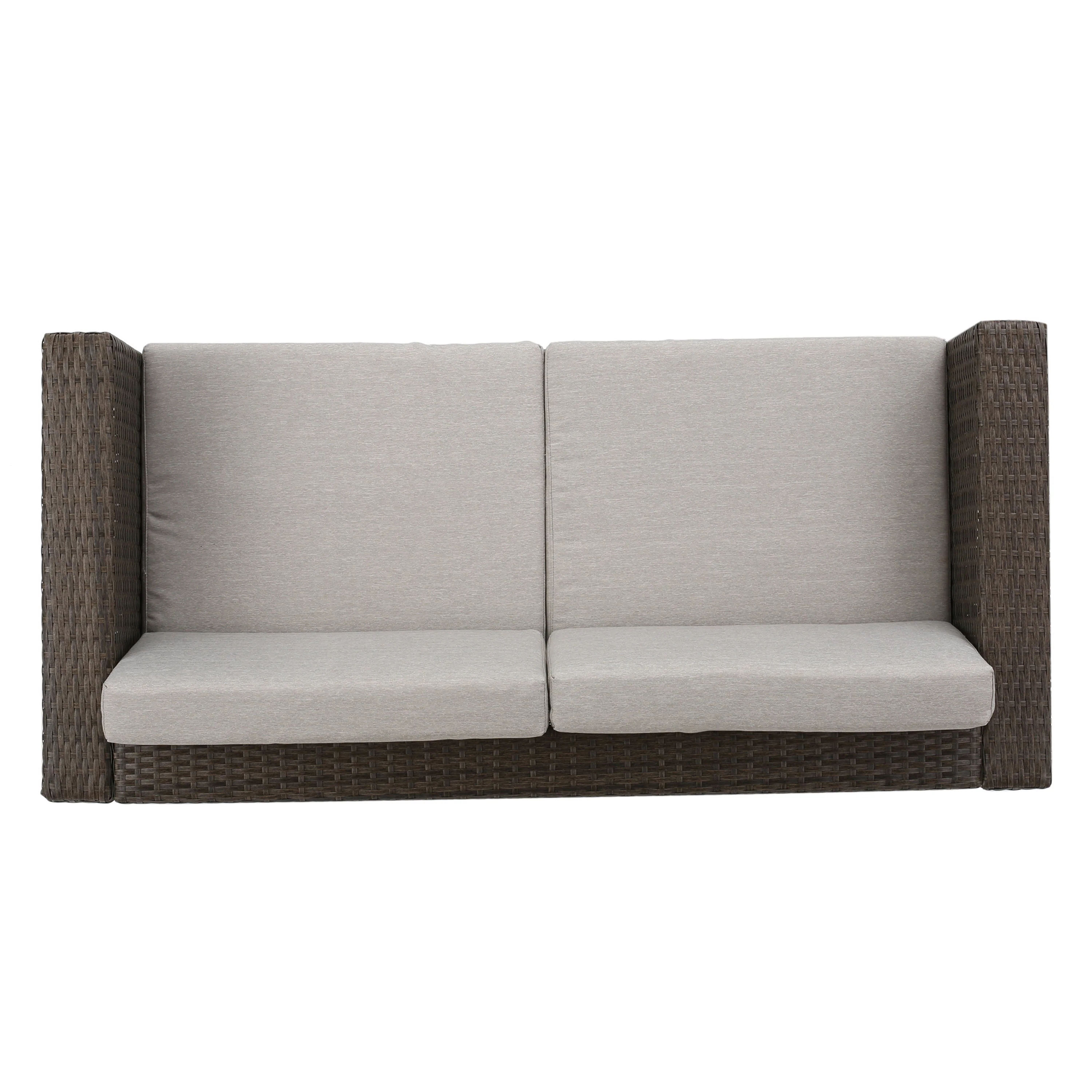 Venice 6-Seater Outdoor Brown PE Wicker Sofa Set with Coffee Table - furnishings