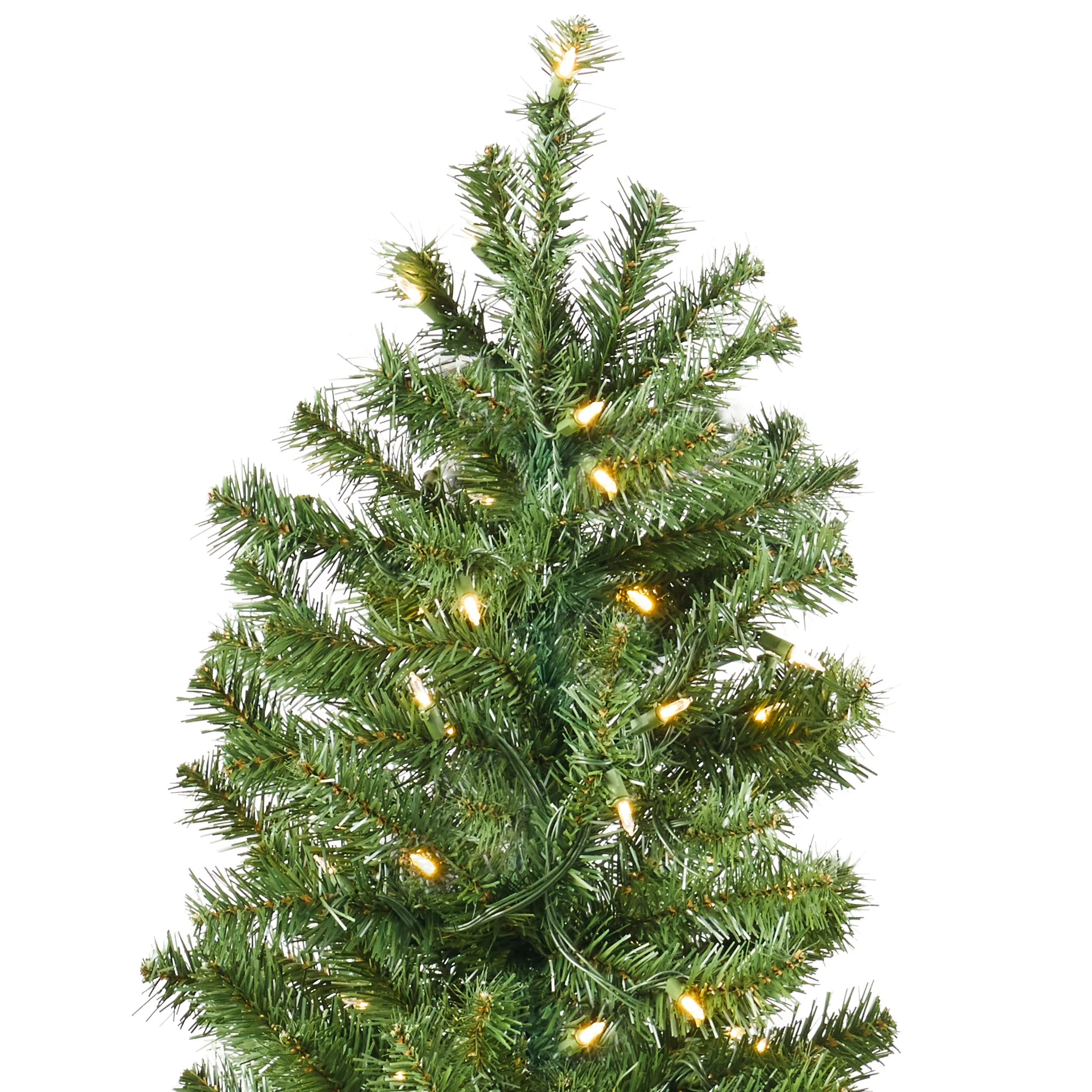 4.5-foot Noble Fir Pre-Lit Clear LED Hinged Artificial Christmas Tree - furnishings
